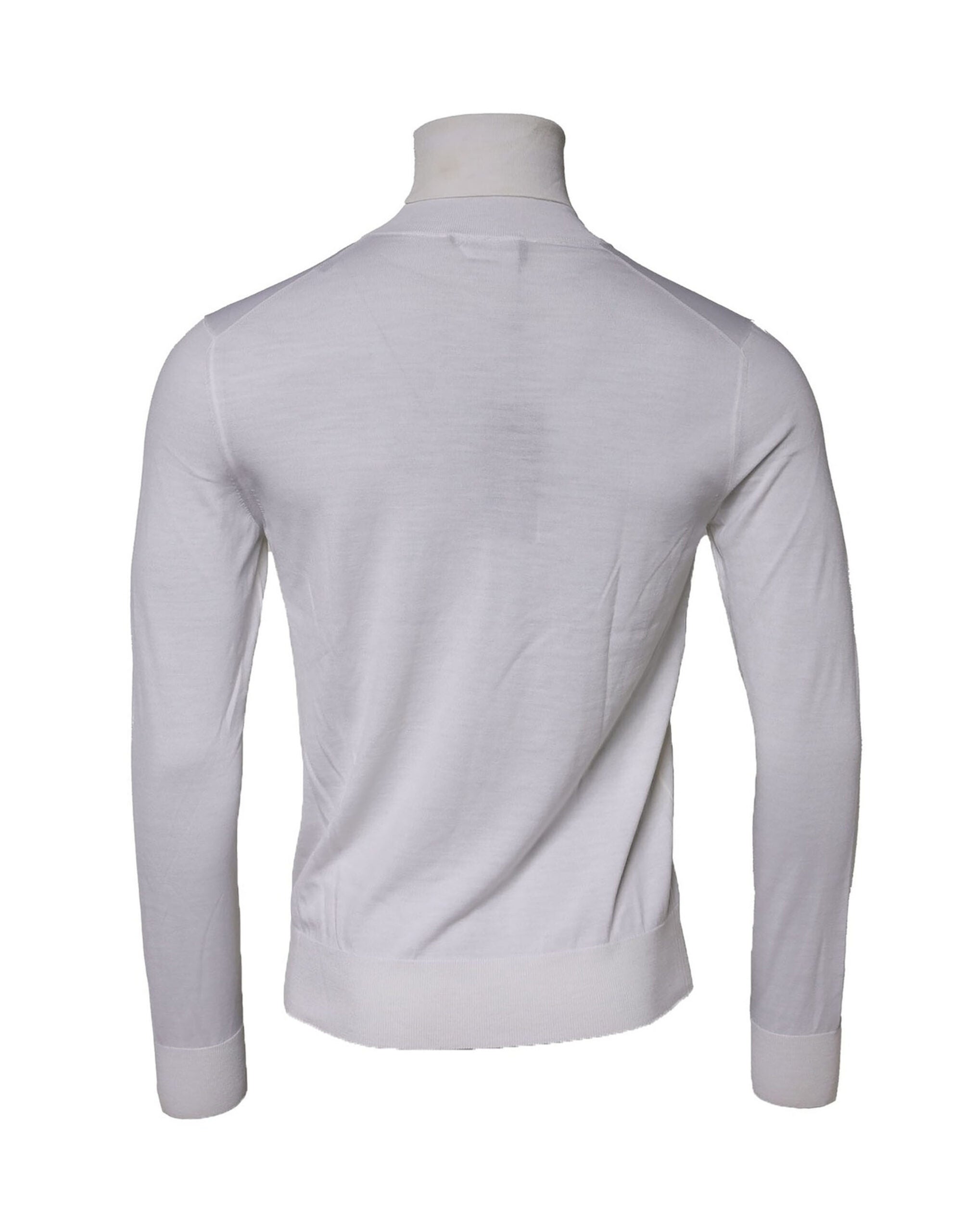 Dolce & Gabbana White Wool Turtleneck Men Sweatshirt Men's Sweater (Pre-Owned)
