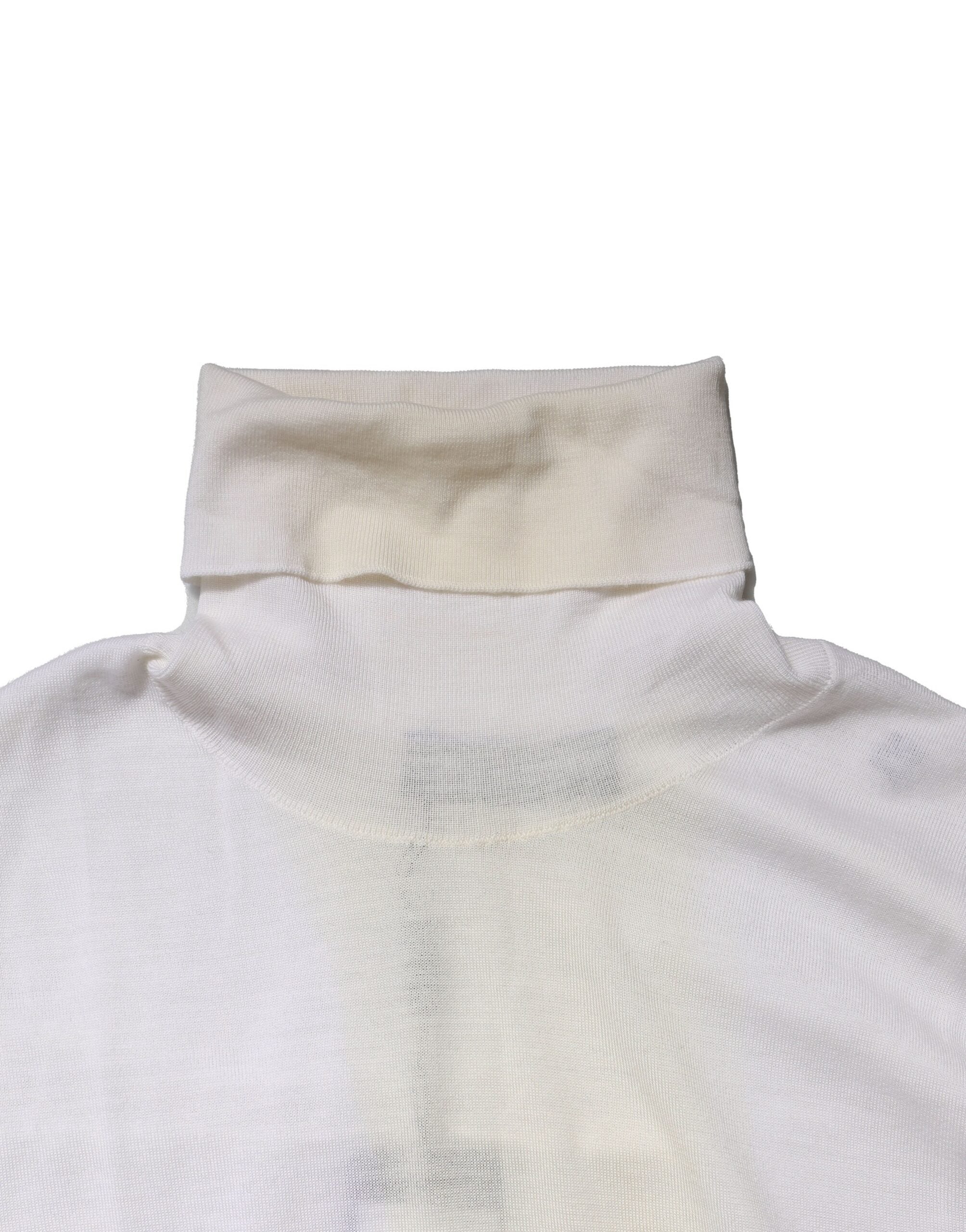 Dolce & Gabbana White Wool Turtleneck Men Sweatshirt Men's Sweater (Pre-Owned)