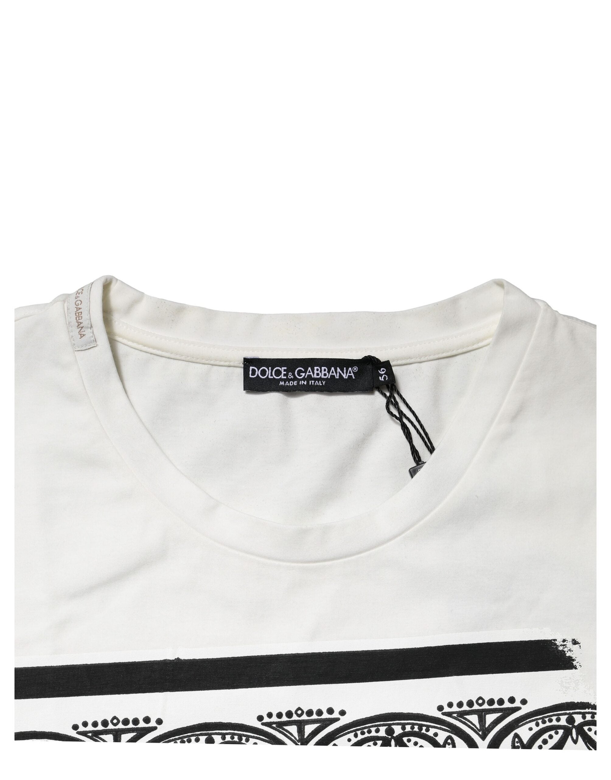 Dolce & Gabbana White Bandana Crew Neck Short Sleeves Men's T-shirt (Pre-Owned)