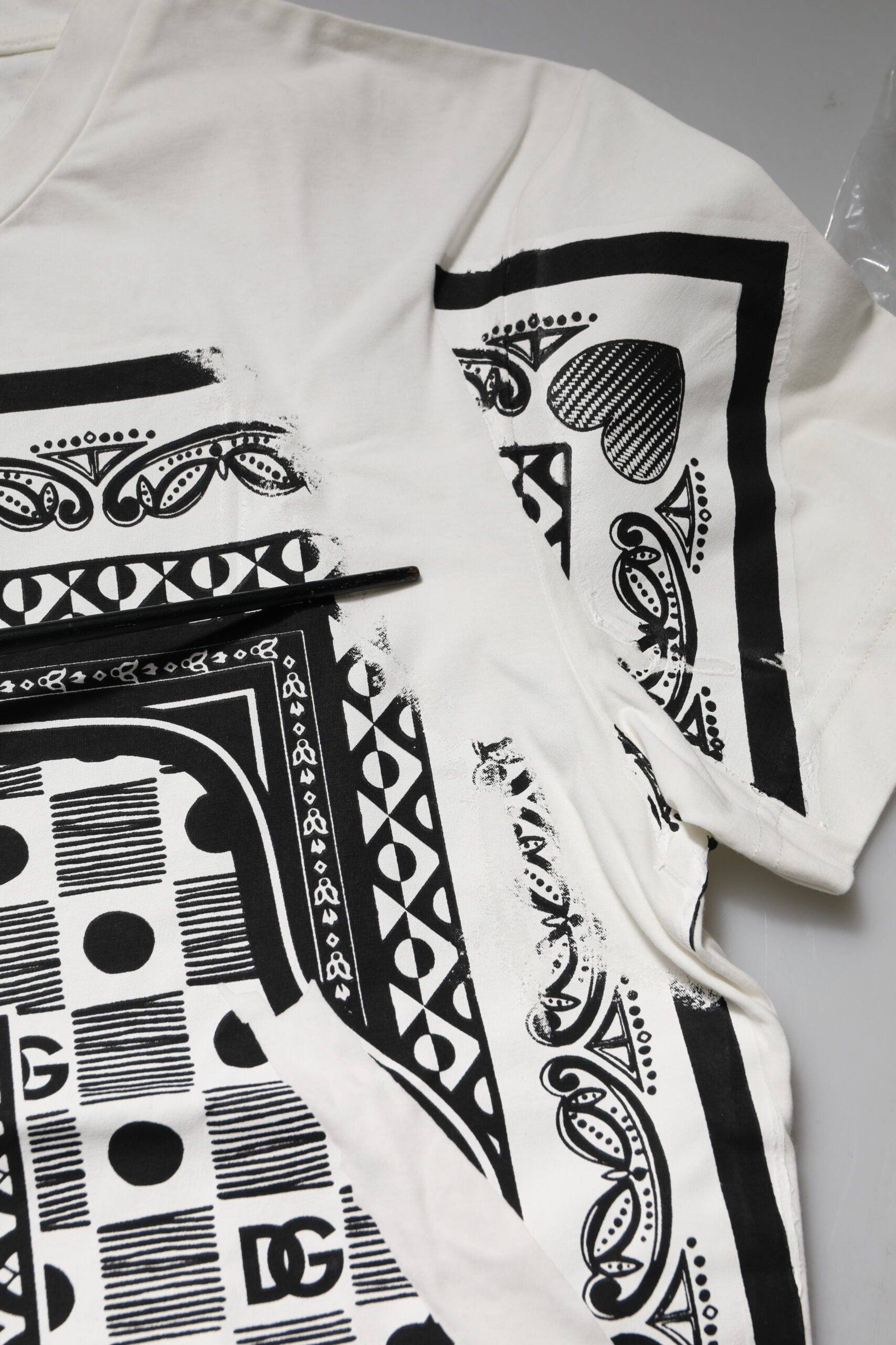 Dolce & Gabbana White Bandana Crew Neck Short Sleeves Men's T-shirt (Pre-Owned)