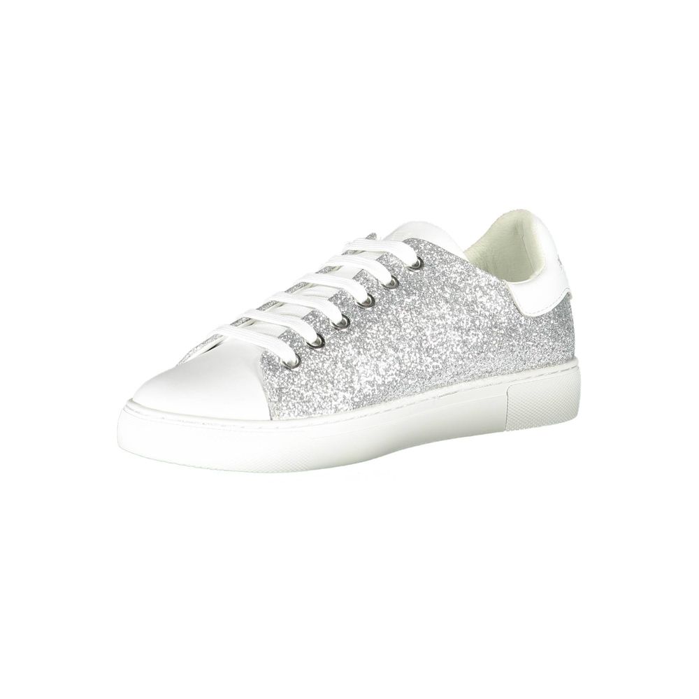 Emporio Armani Silver Leather Women Women's Sneaker