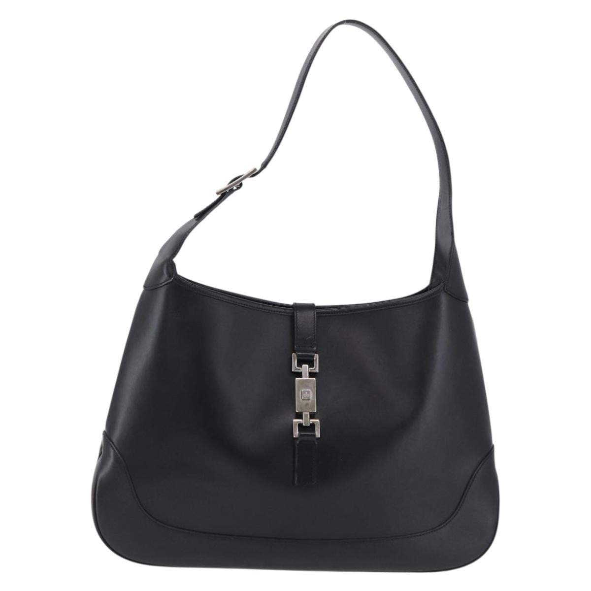 Gucci Jackie O Bouvier Hobo Leather Black Leather Shoulder Bag Bag (Pre-Owned)