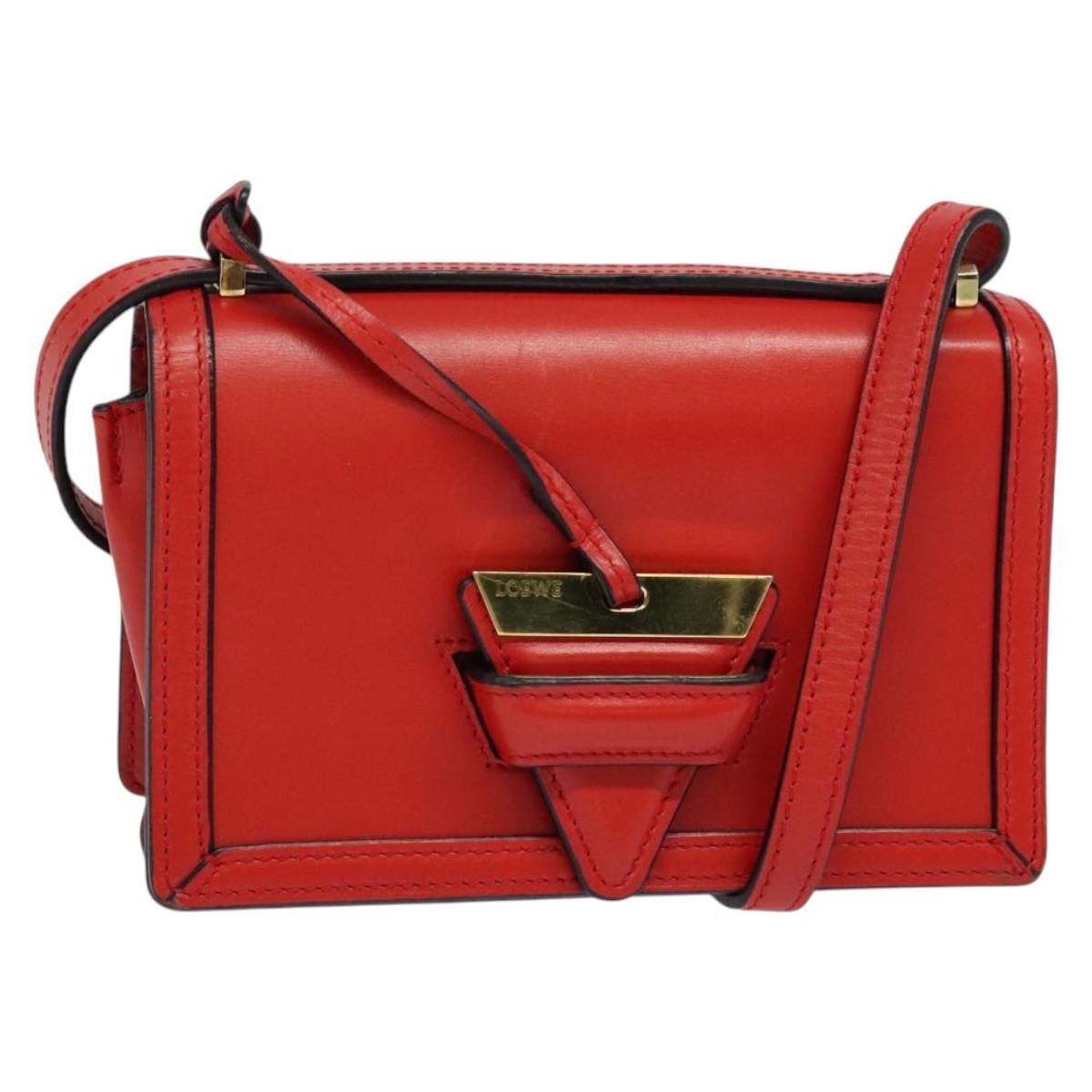Loewe Barcelona Leather Red Leather Shoulder Bag Bag (Pre-Owned)