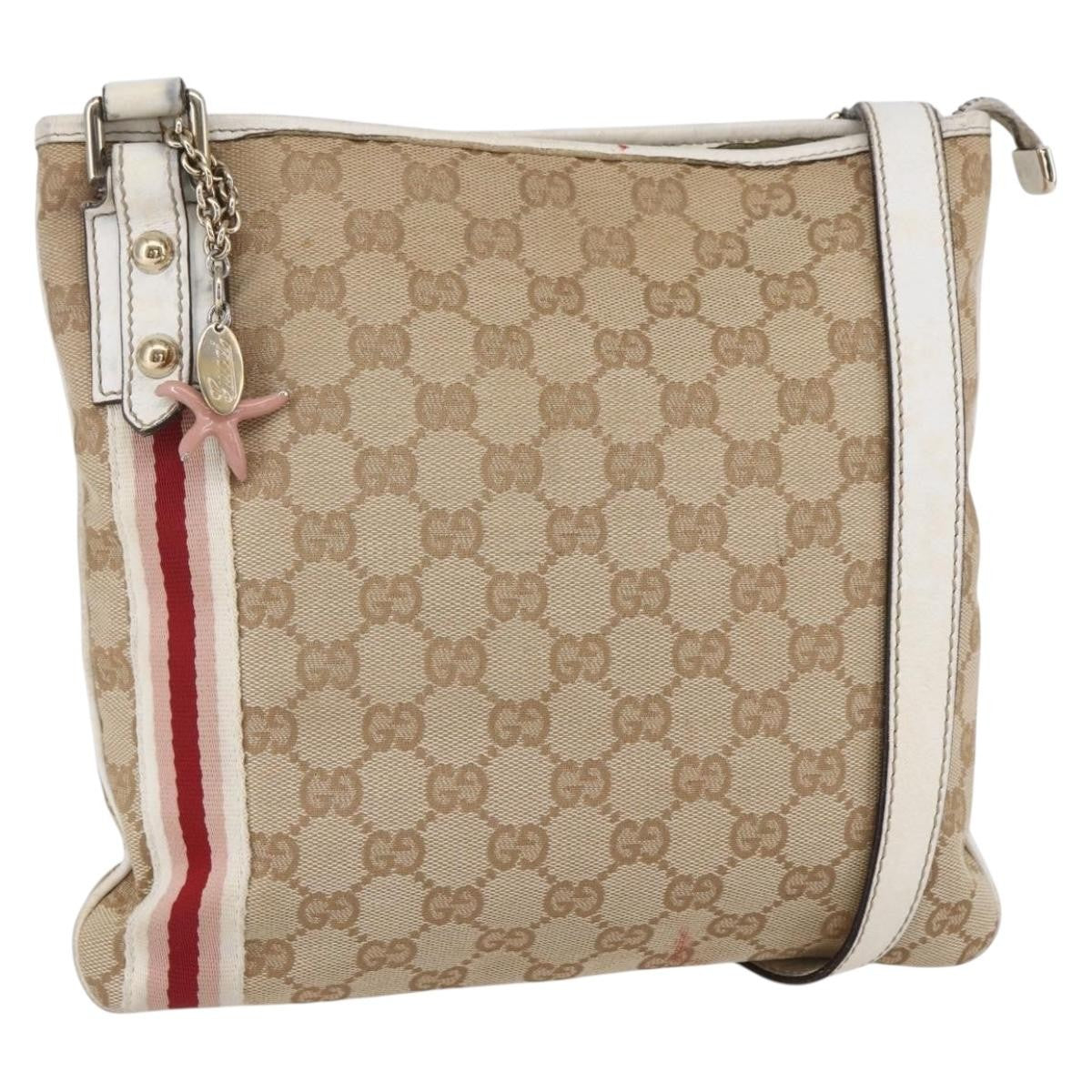 Gucci Jolicoeur Messenger Gg Canvas Beige Canvas Shoulder Bag Bag (Pre-Owned)