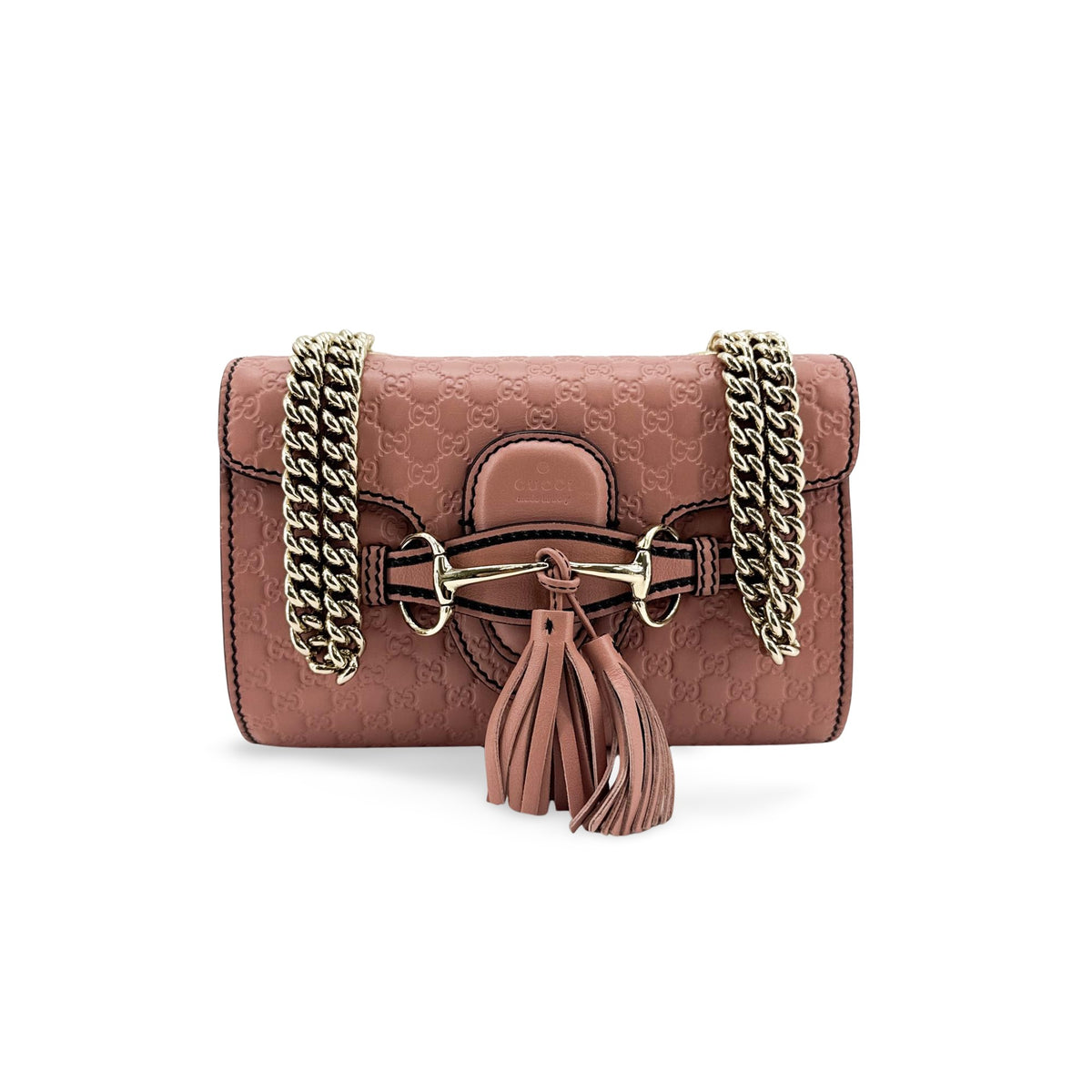 Gucci Emily Chain Flap Guccissima Leather Pink Leather Shoulder Bag Bag (Pre-Owned)