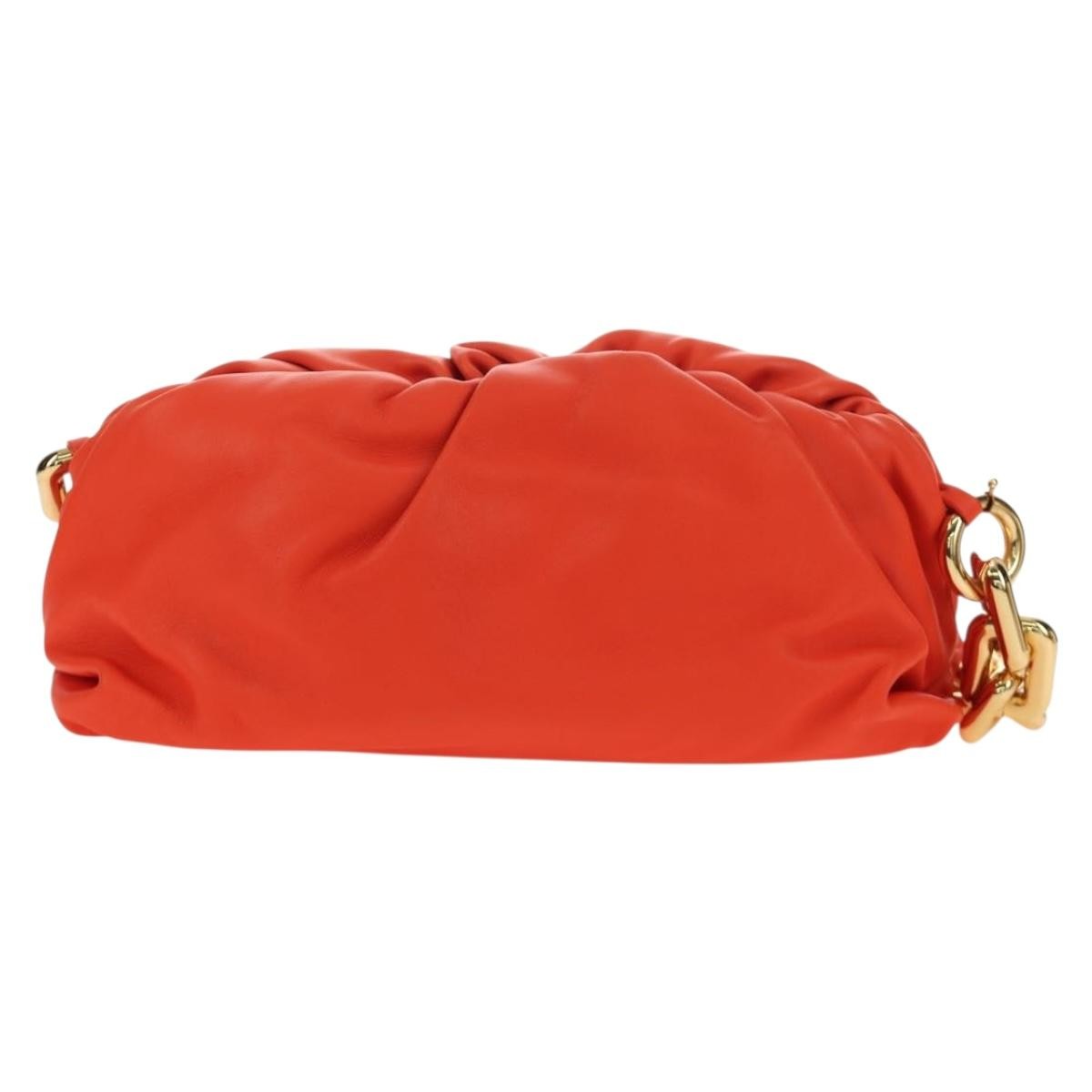 Bottega Veneta The Chain Leather Orange Leather Shoulder Bag Bag (Pre-Owned)