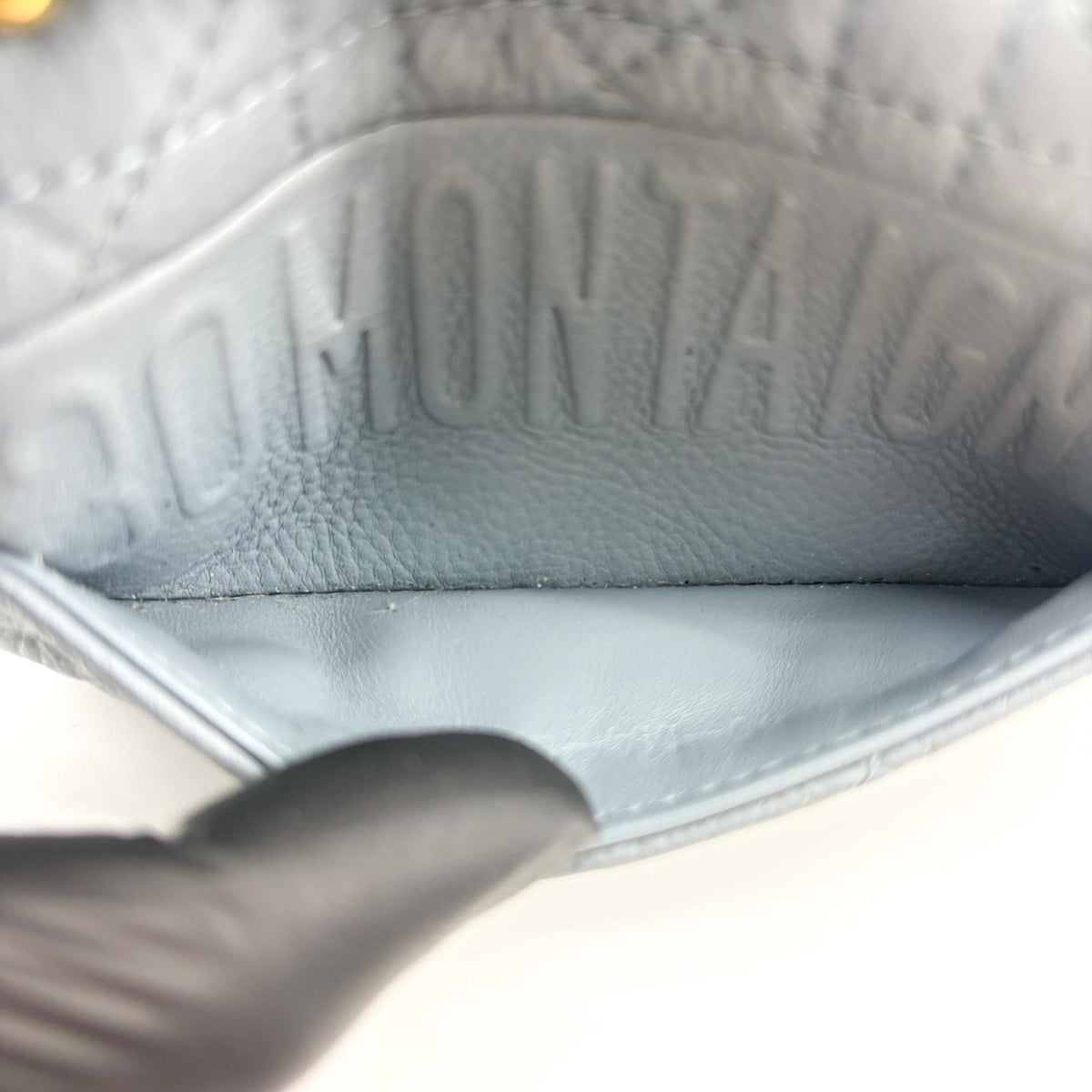 Christian Dior Caro Cannage Quilt Calfskin Gray Leather Handbag (Pre-Owned)
