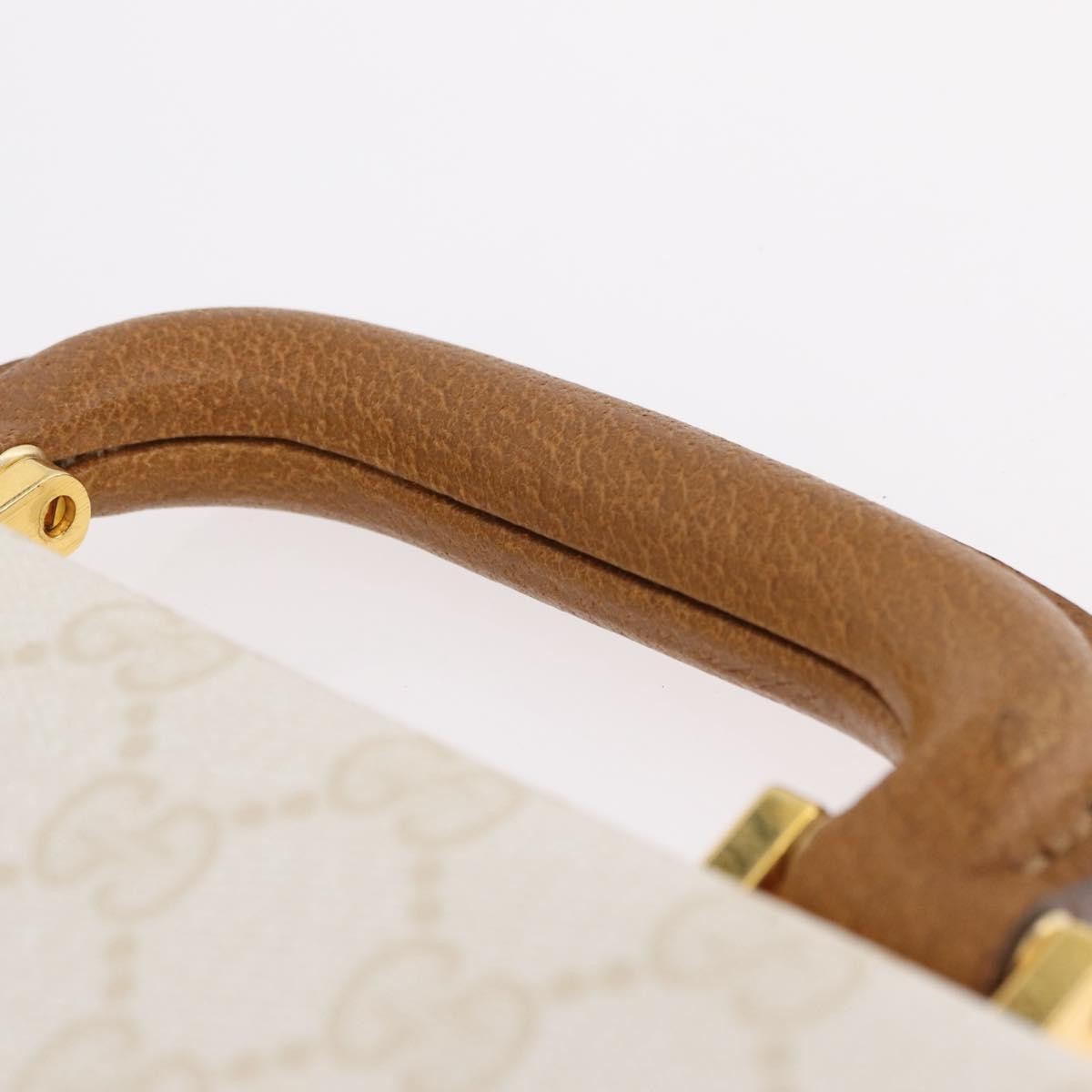 Gucci Business Gg Canvas With Leather Beige Canvas Handbag (Pre-Owned)