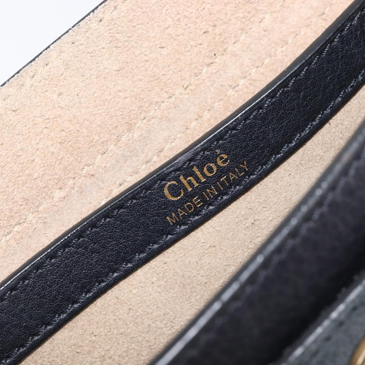 Chloe Hudson Studded Leather Black Leather Handbag (Pre-Owned)