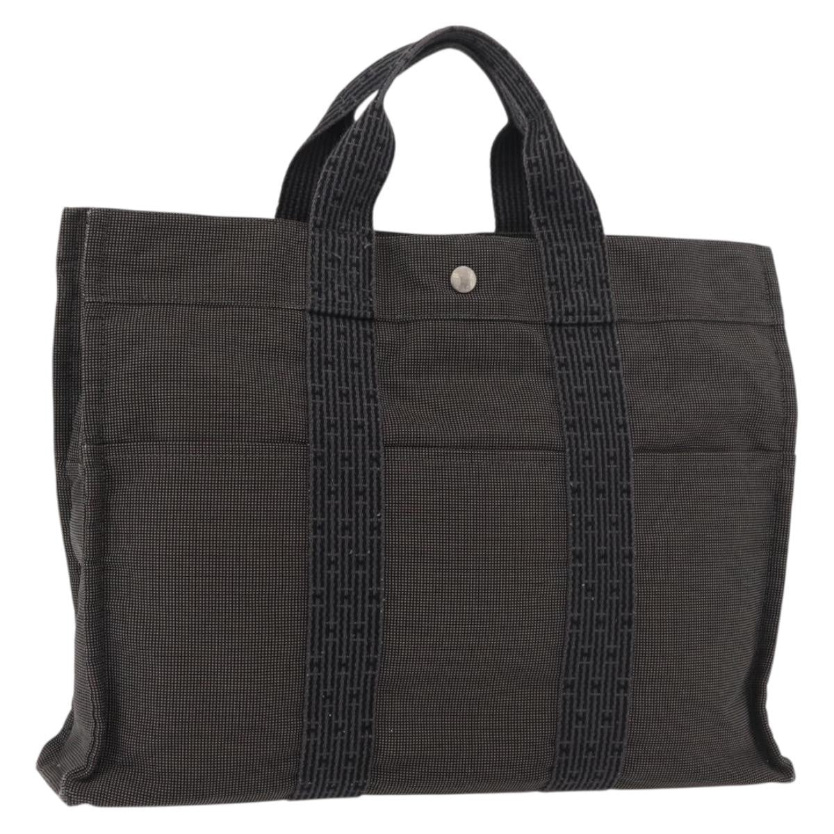Hermes Fourre-Tout Herline Canvas Gray Canvas Tote Bag Bag (Pre-Owned)