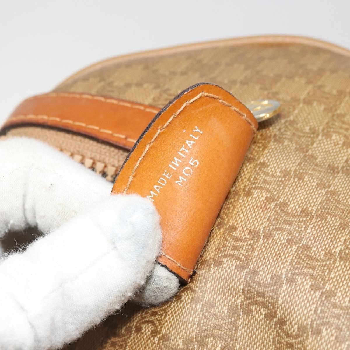 Celine Vintage Macadam Canvas And Leather Beige Canvas Handbag (Pre-Owned)