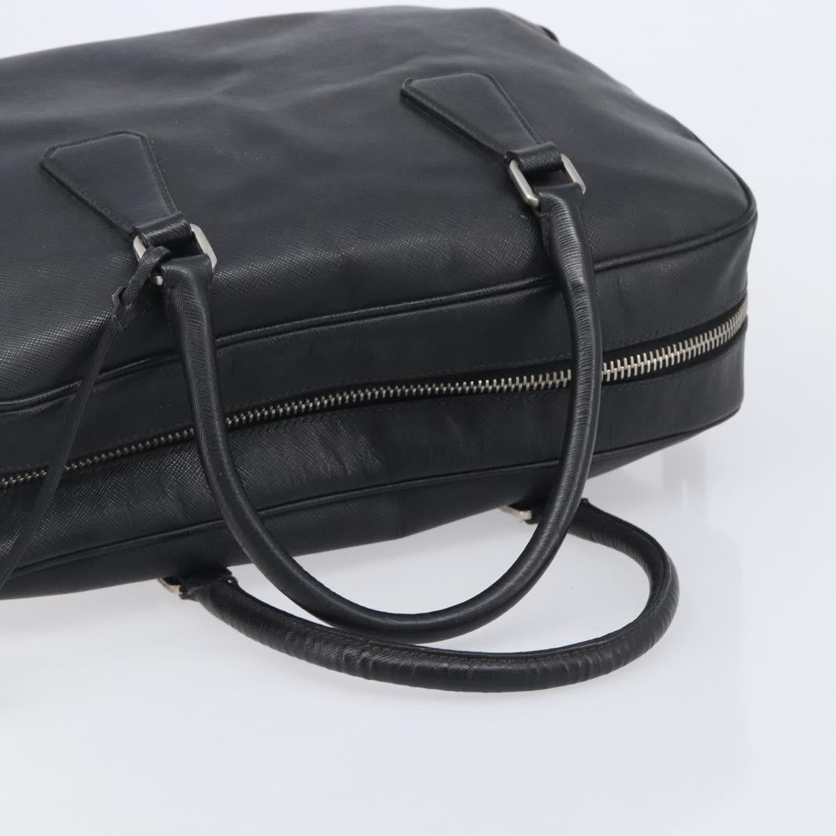 Prada Vintage Leather Black Leather Handbag (Pre-Owned)