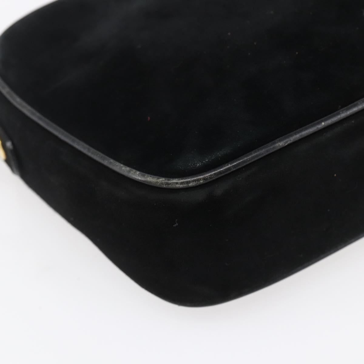 Salvatore Ferragamo Gancini Suede Black Suede Shoulder Bag Bag (Pre-Owned)