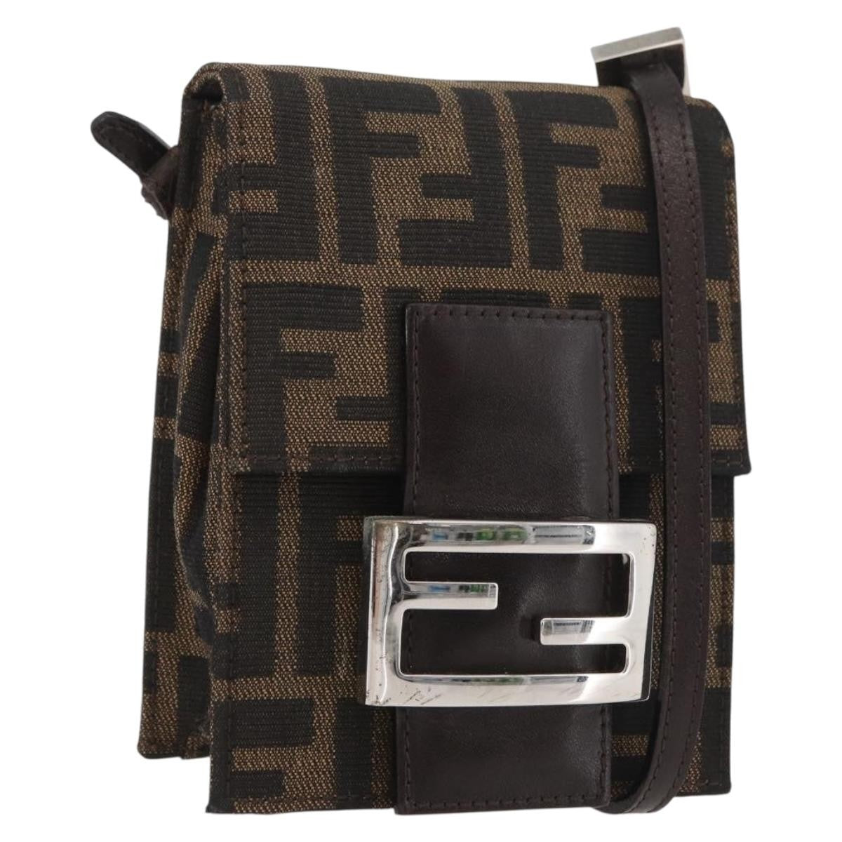 Fendi Baguette Zucca Canvas Brown Canvas Handbag (Pre-Owned)