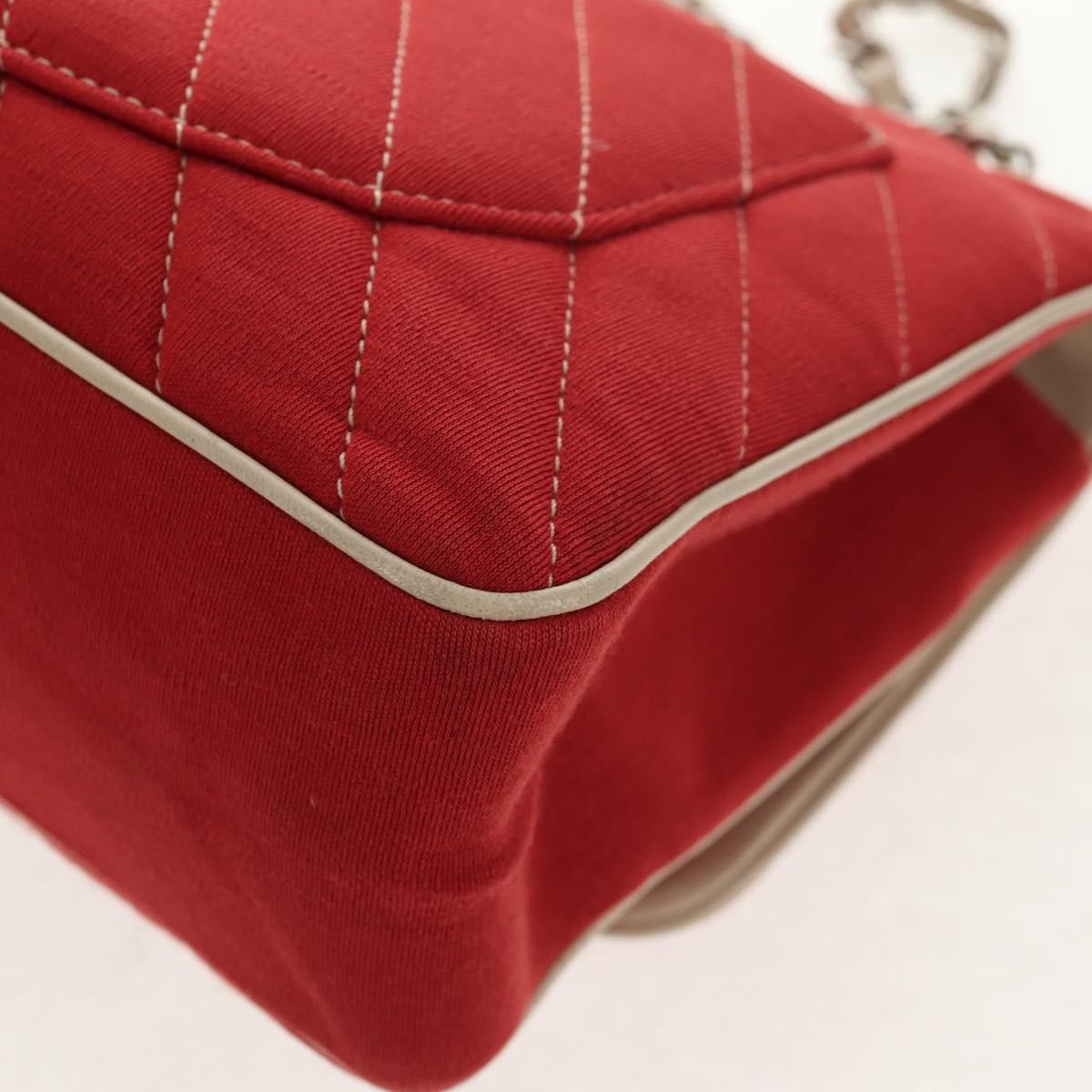 Chanel Leo Lion Flap Chevron Jersey Red Cotton Shoulder Bag Bag (Pre-Owned)