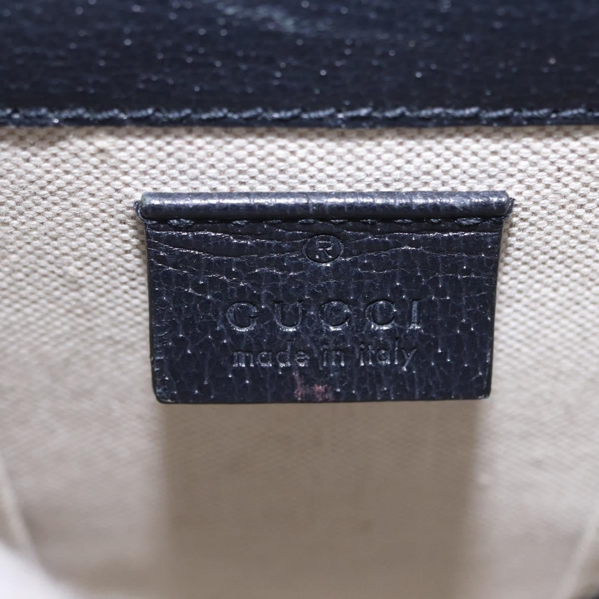 Gucci Horsebit 1955 Gg Coated Canvas With Leather Navy Canvas Crossbody Bag Bag (Pre-Owned)
