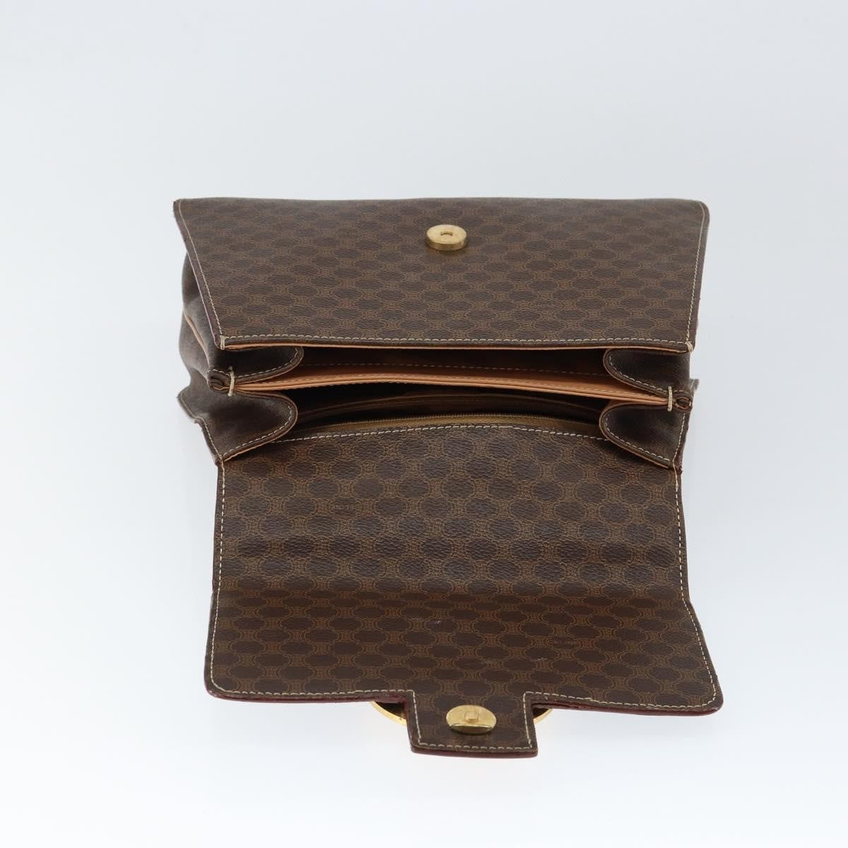 Celine Vintage Macadam Canvas Brown Pvc Handbag (Pre-Owned)