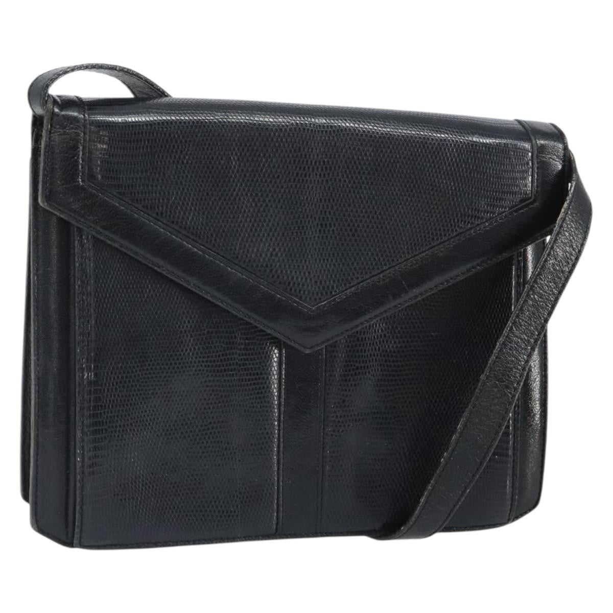 Saint Laurent Vintage Leather Black Leather Shoulder Bag Bag (Pre-Owned)