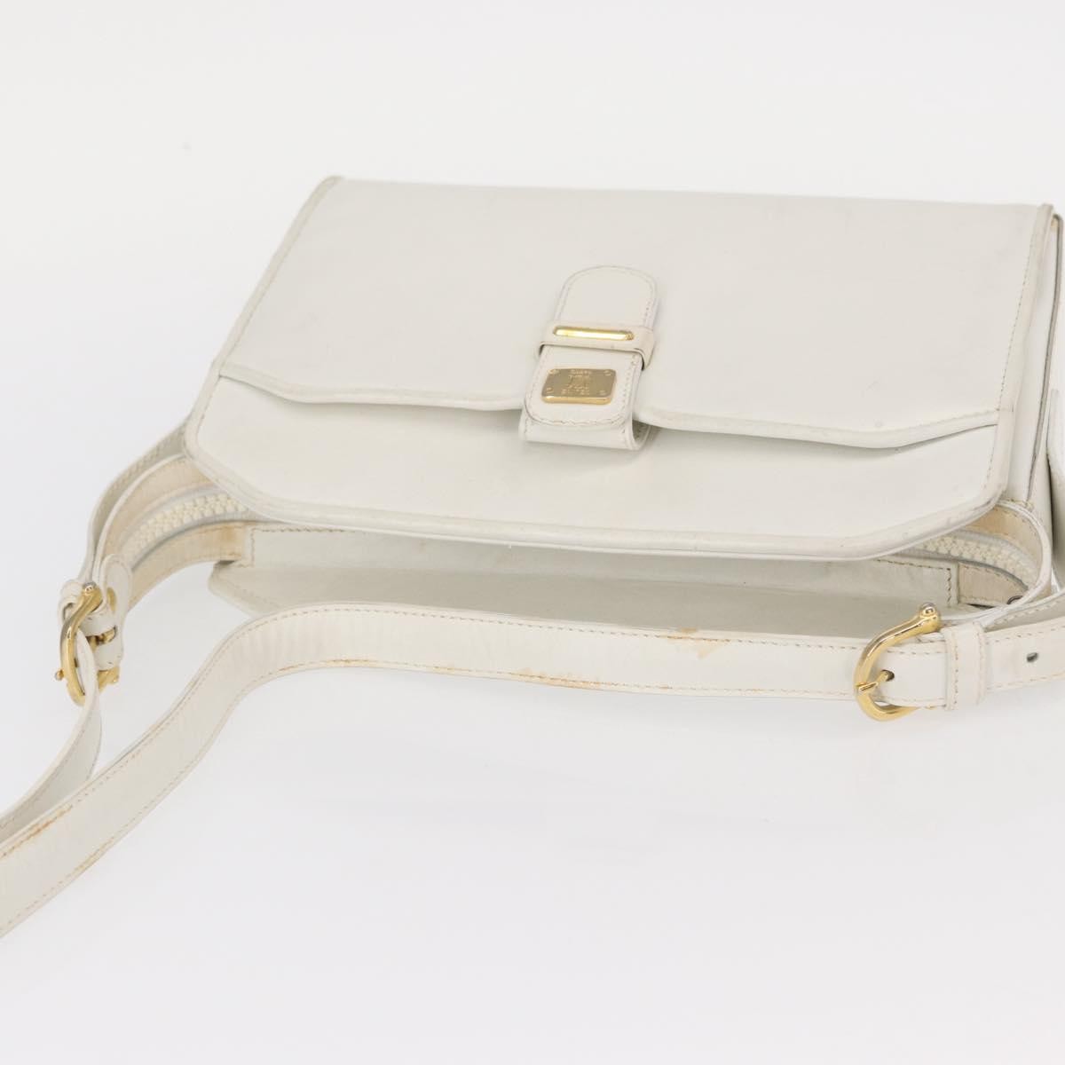 Celine Vintage Leather White Leather Shoulder Bag Bag (Pre-Owned)