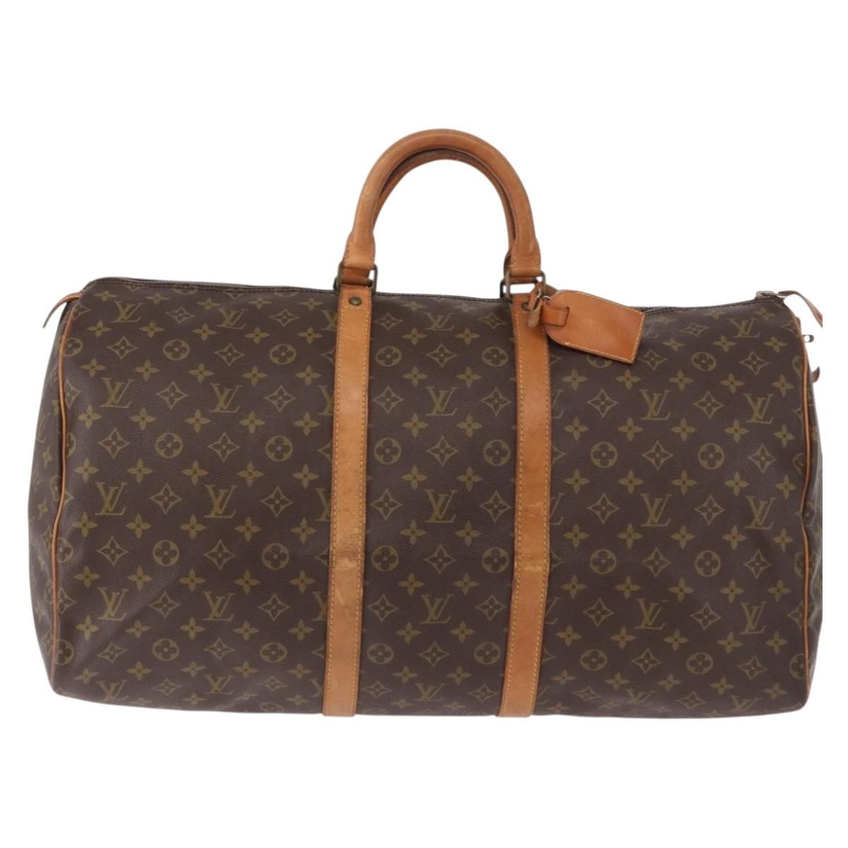 Louis Vuitton Keepall Monogram Brown Canvas Travel Bag Bag (Pre-Owned)