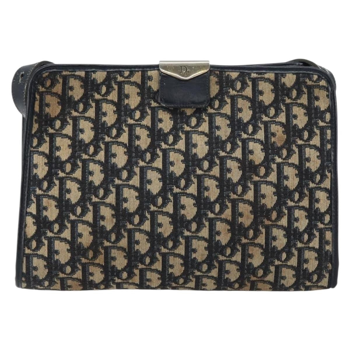 Christian Dior Vintage Trotter Canvas Navy Canvas Shoulder Bag Bag (Pre-Owned)