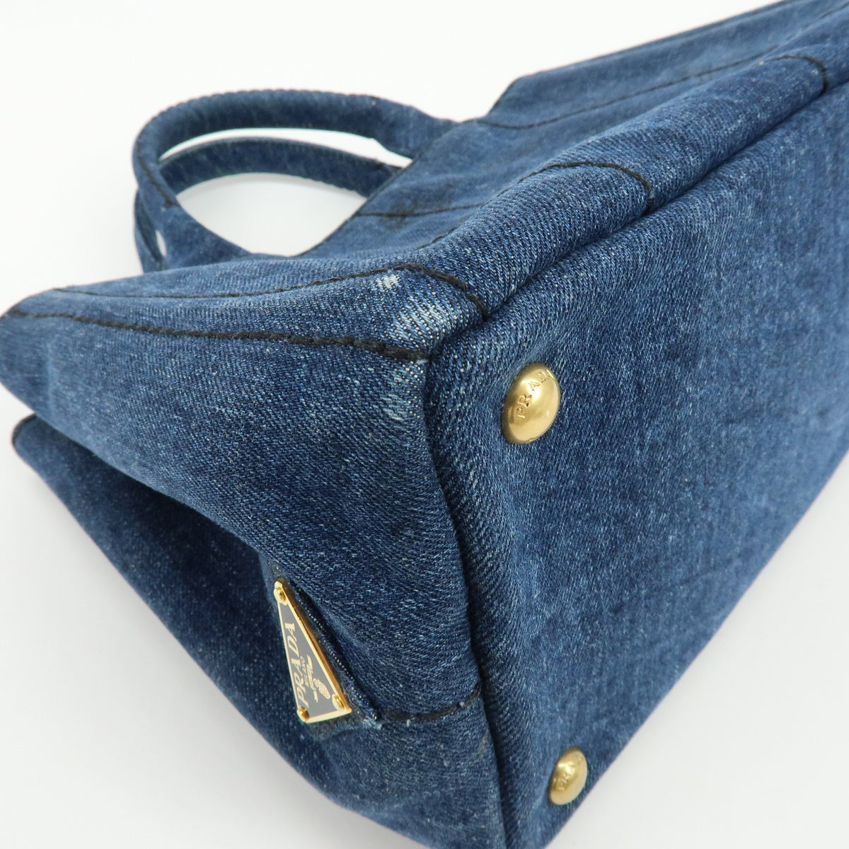 Prada Canapa Convertible Denim Blue Denim_Jeans Tote Bag Bag (Pre-Owned)