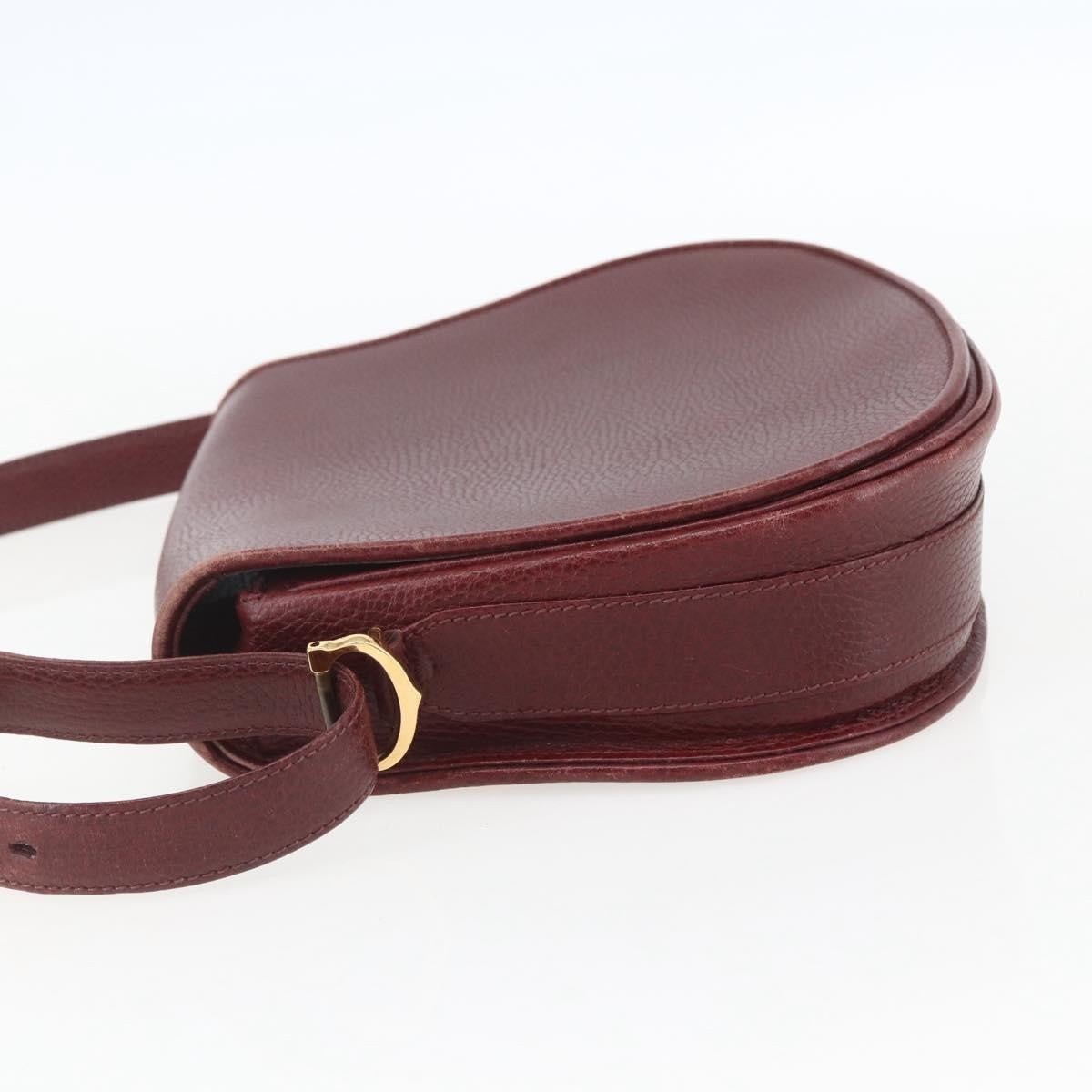 Cartier Must De Cartier Leather Burgundy Leather Shoulder Bag Bag (Pre-Owned)