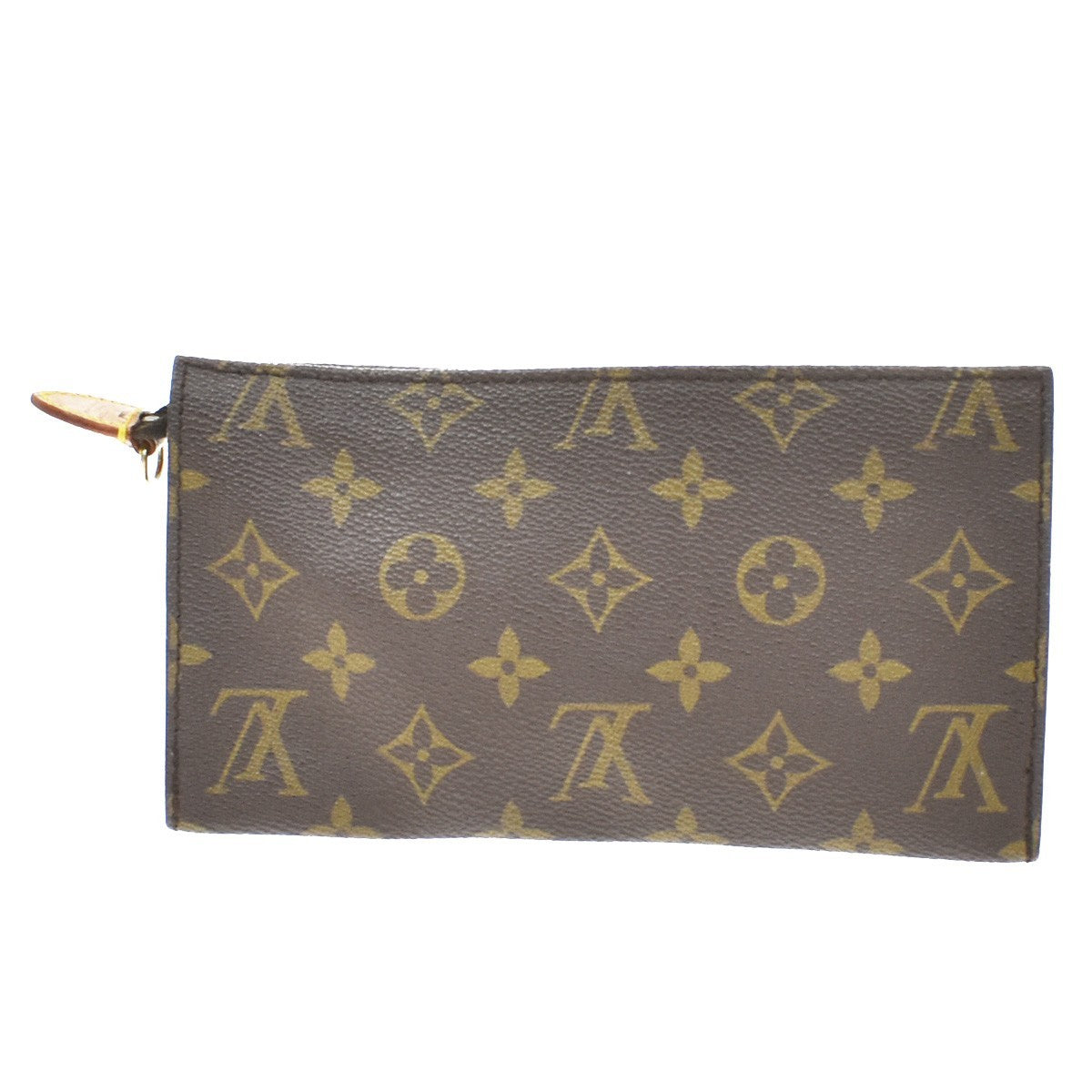 Louis Vuitton Vintage Bucket Zip Monogram Canvas Brown Leather Clutche & Pouche Bag (Pre-Owned)