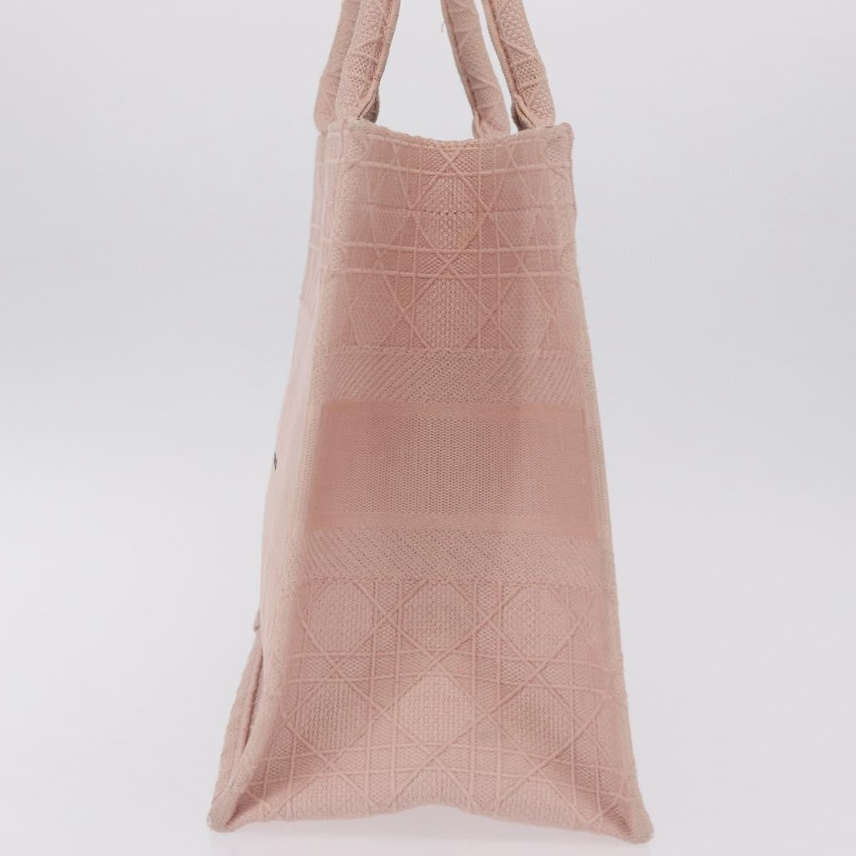 Christian Dior Book Cannage Embroidered Canvas Pink Canvas Tote Bag Bag (Pre-Owned)
