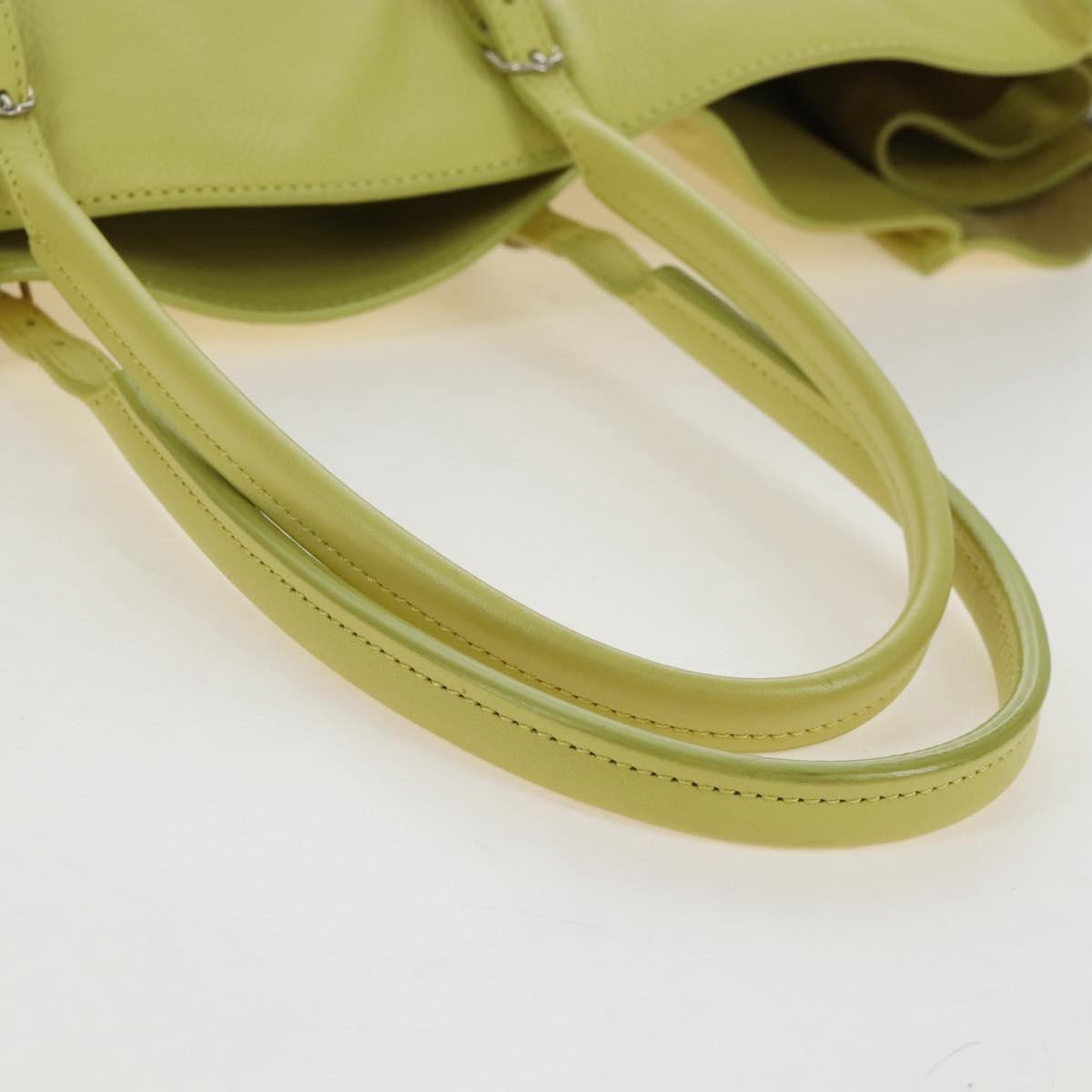 Balenciaga Papier A4 Zip Around Classic Studs Leather Yellow Leather Handbag (Pre-Owned)