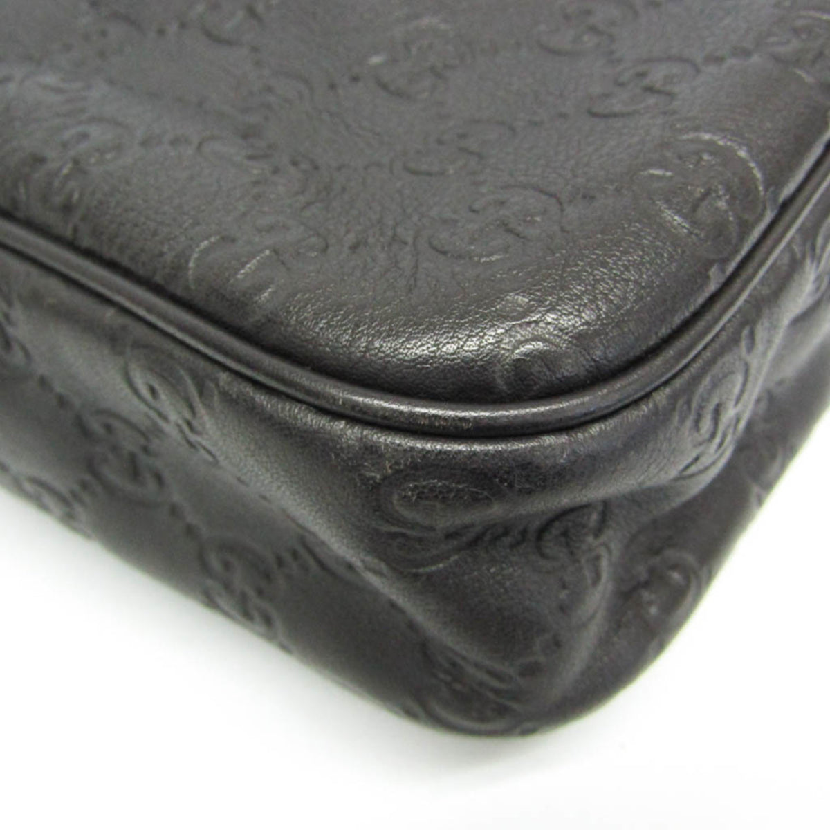 Gucci Gucci Marmont Black Leather Brown Leather Briefcase Bag (Pre-Owned)