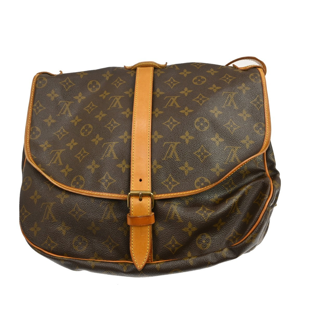Louis Vuitton Saumur Monogram Brown Canvas Shoulder Bag Bag (Pre-Owned)