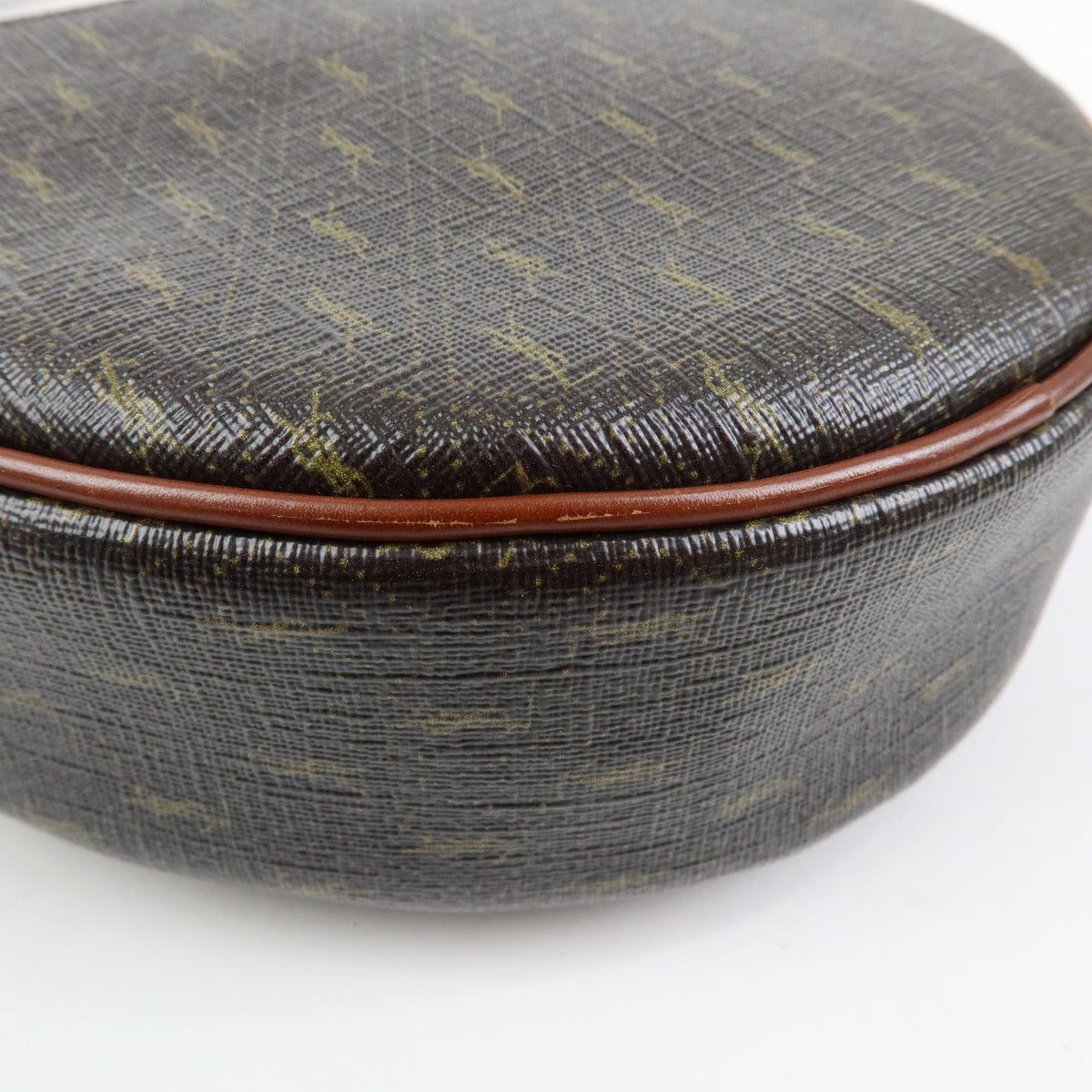 Saint Laurent Le Monogramme Coeur Monogram All Over Coated Canvas And Leather Brown Canvas Handbag (Pre-Owned)