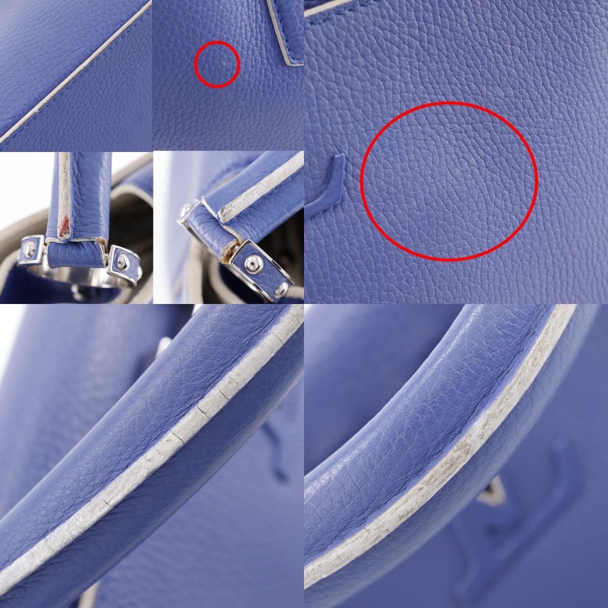 Louis Vuitton Capucines Leather Blue Leather Handbag (Pre-Owned)