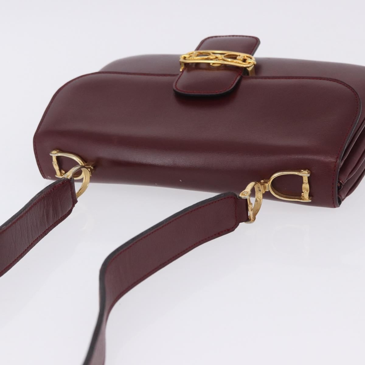 Celine Shoulder Leather Burgundy Leather Shoulder Bag Bag (Pre-Owned)