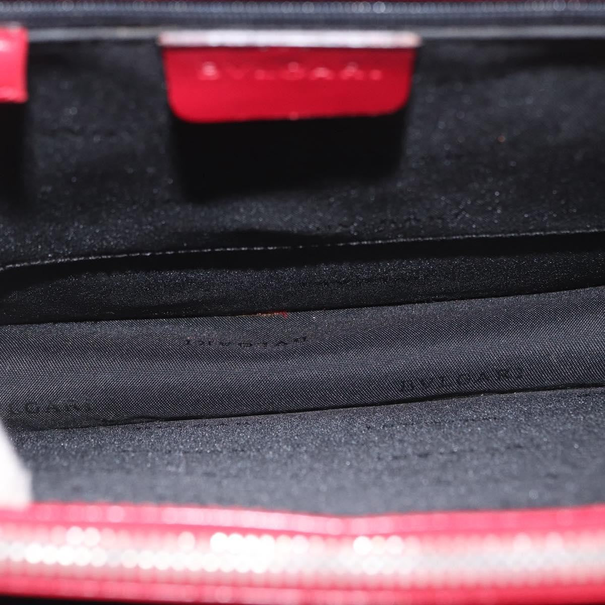 Bvlgari Top Handle Leather Red Leather Handbag (Pre-Owned)
