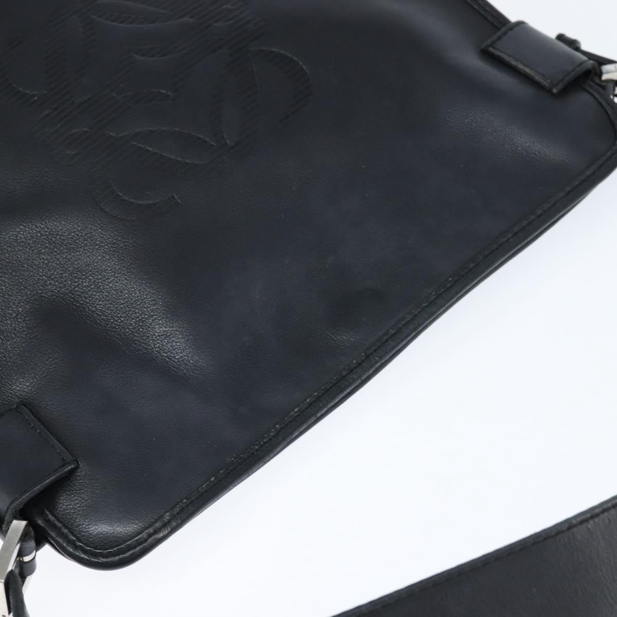 Loewe Anagram Leather Black Leather Shoulder Bag Bag (Pre-Owned)