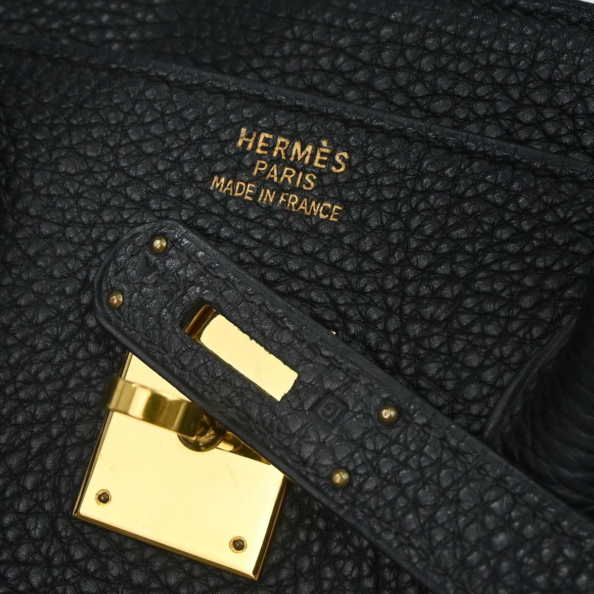 Hermes Birkin Black Togo With Gold Hardware Black Calfskin Handbag (Pre-Owned)