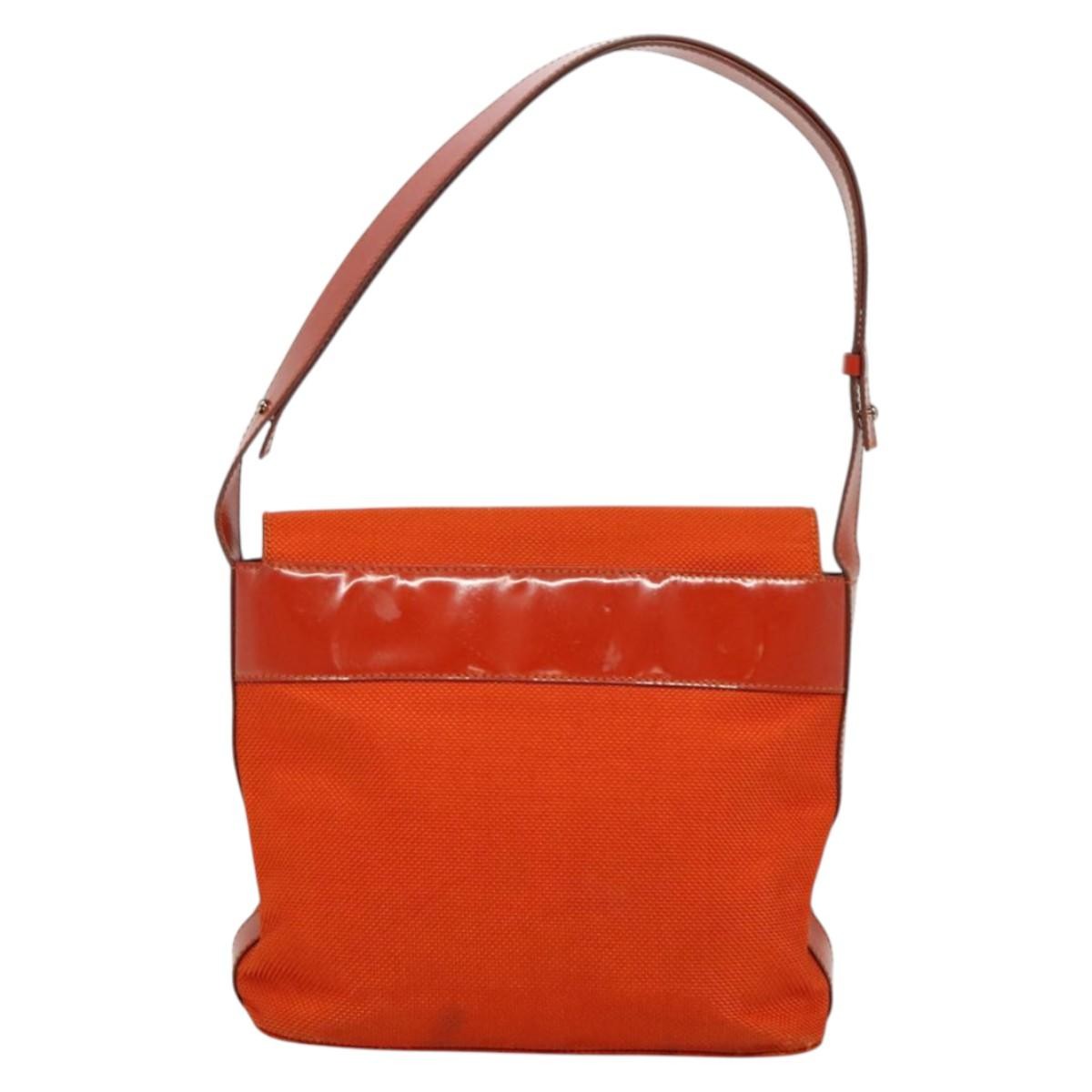 Celine Shoulder Canvas Orange Canvas Shoulder Bag Bag (Pre-Owned)