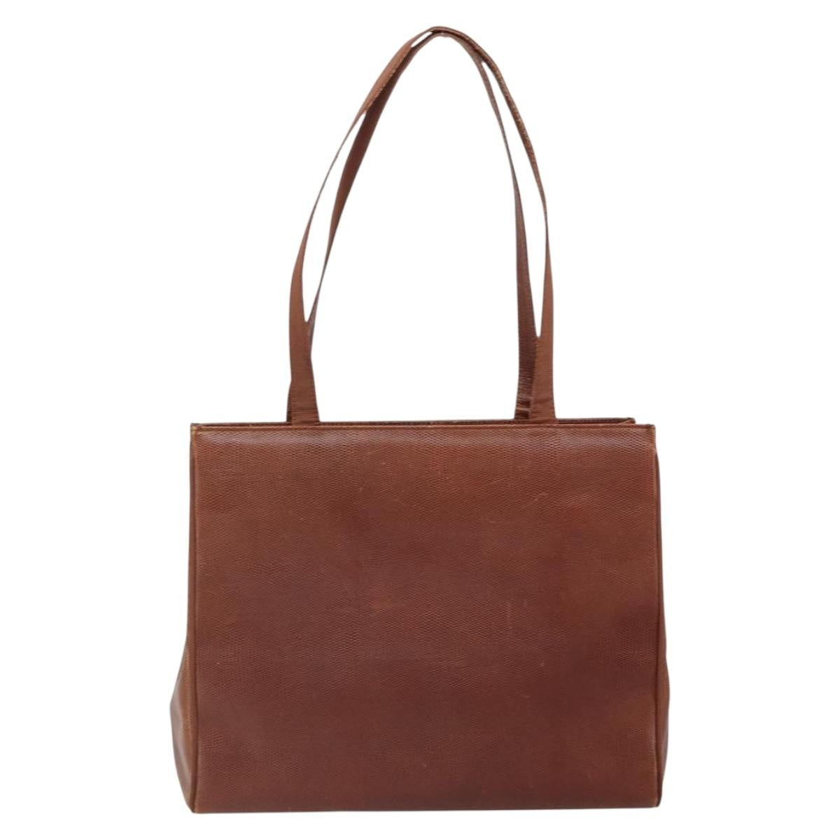 Salvatore Ferragamo Vala Tote Leather Brown Leather Tote Bag Bag (Pre-Owned)