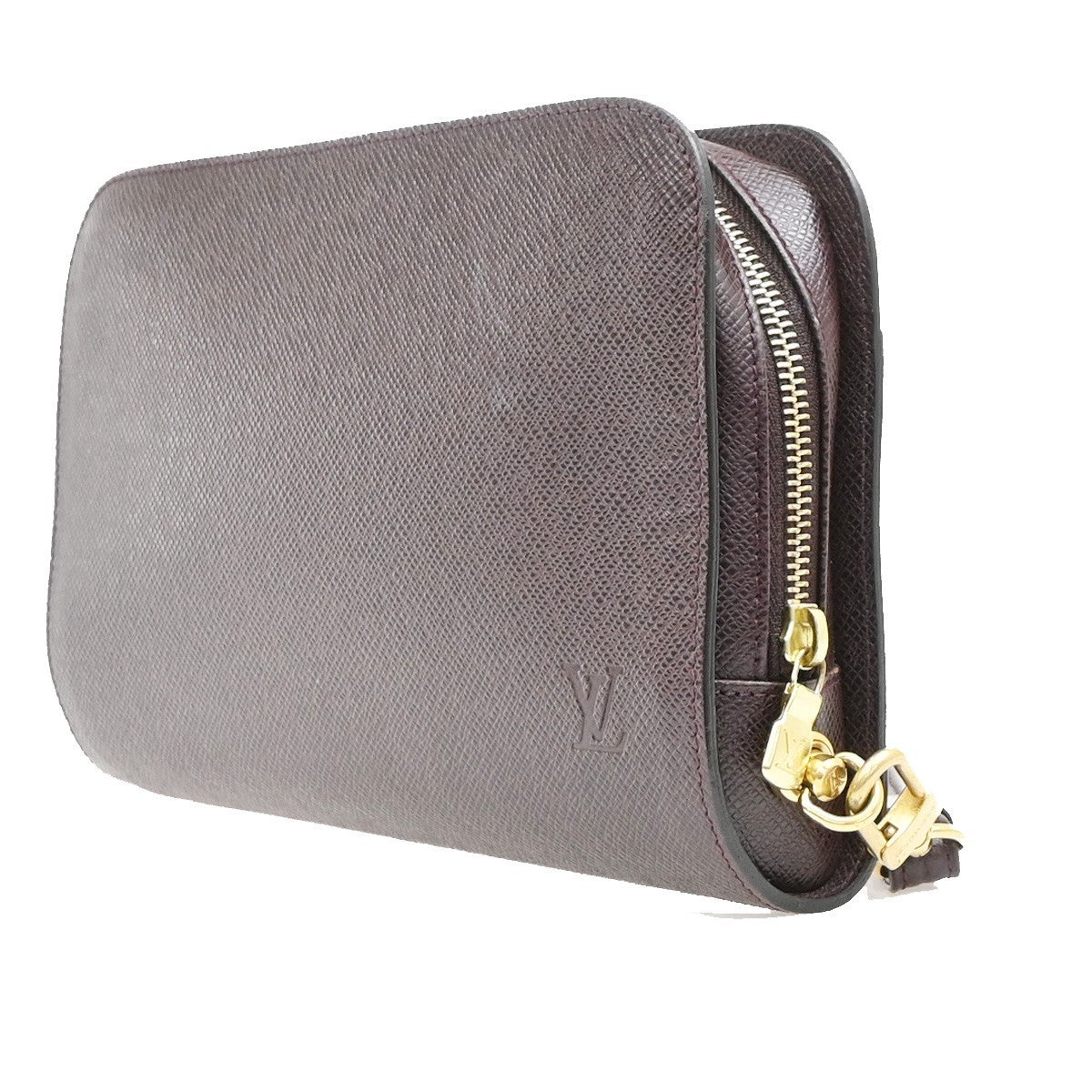 Louis Vuitton Pochette Baikal Clutch Taiga Leather Burgundy Leather Clutche & Pouche Bag (Pre-Owned)