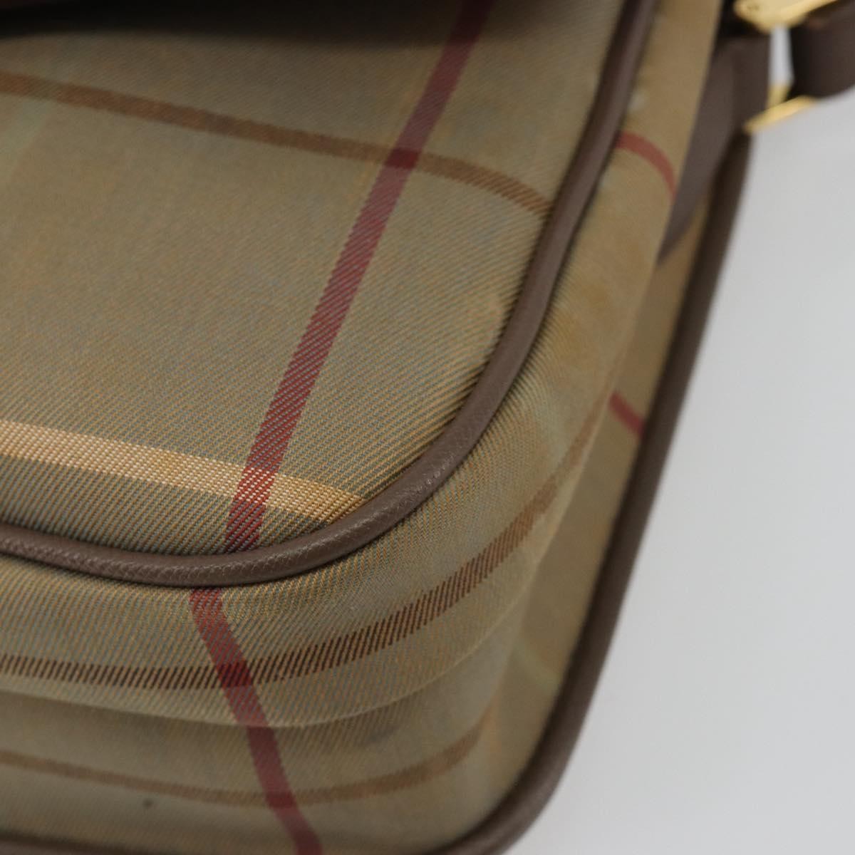 Burberry Nova Check Canvas And Leather Brown Canvas Handbag (Pre-Owned)