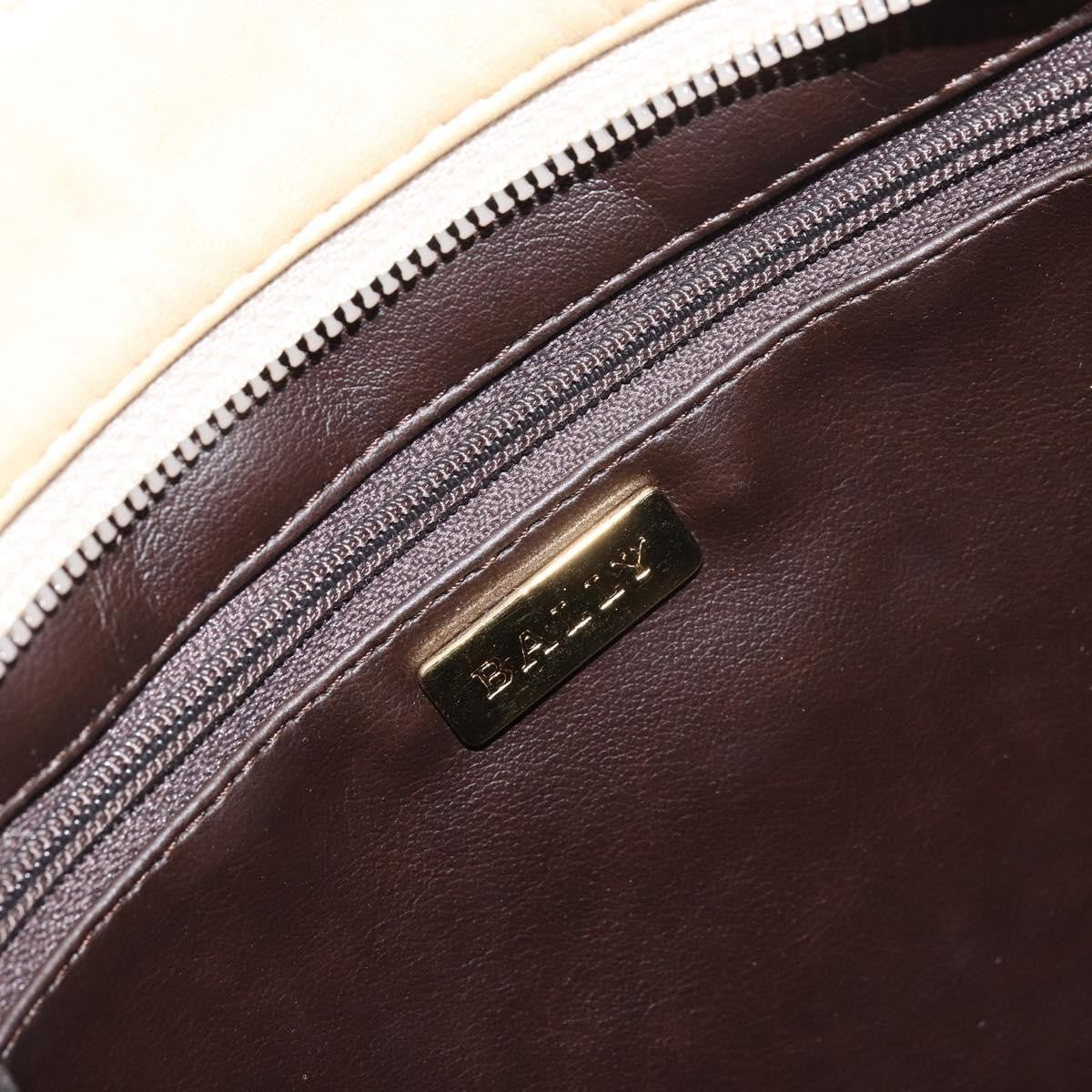 Bally Vintage Chain Quilted Leather Beige Leather Shoulder Bag Bag (Pre-Owned)