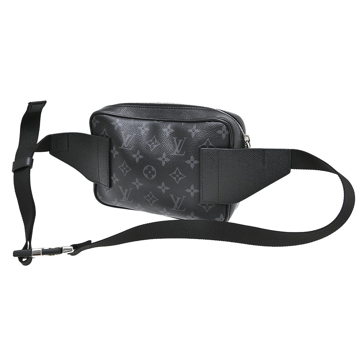 Louis Vuitton Outdoor Bumbag Monogram Taigarama Black Leather Shoulder Bag Bag (Pre-Owned)