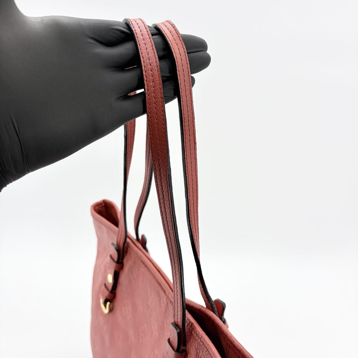 Louis Vuitton Citadine Monogram Empreinte Leather Red Leather Handbag (Pre-Owned)
