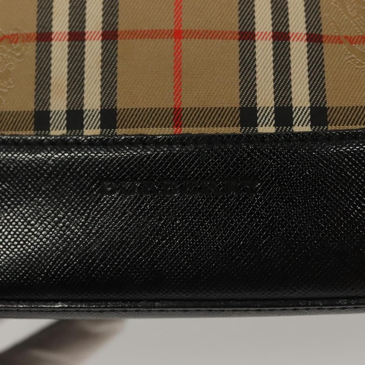 Burberry Nova Check Pattern Beige Canvas Bag (Pre-Owned)