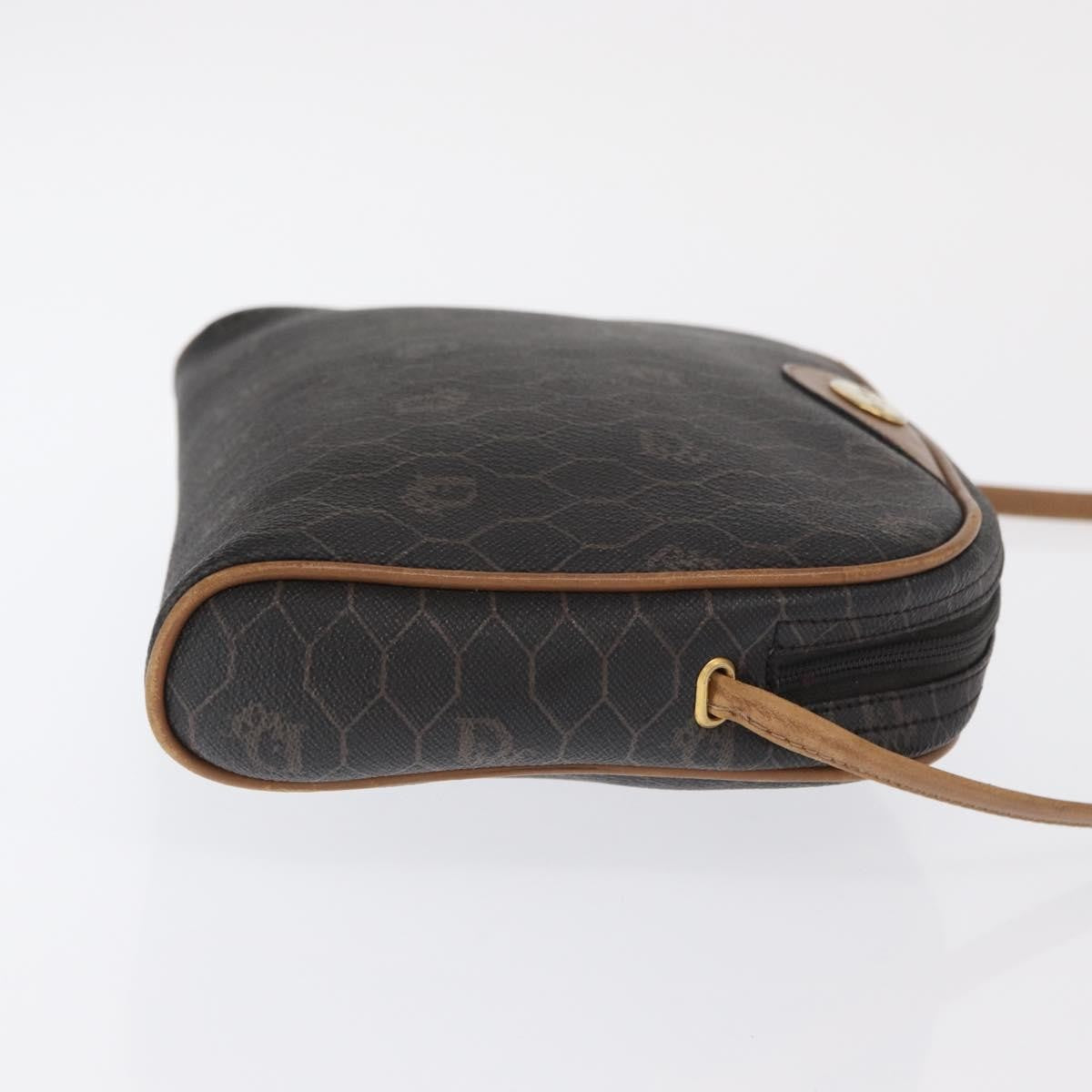Christian Dior Vintage Honeycomb Canvas And Leather Black Canvas Shoulder Bag Bag (Pre-Owned)