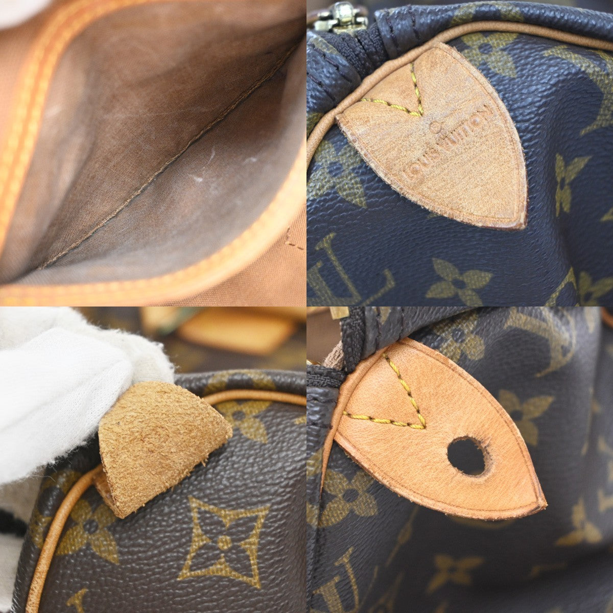 Louis Vuitton Speedy Monogram Canvas Brown Leather Handbag (Pre-Owned)