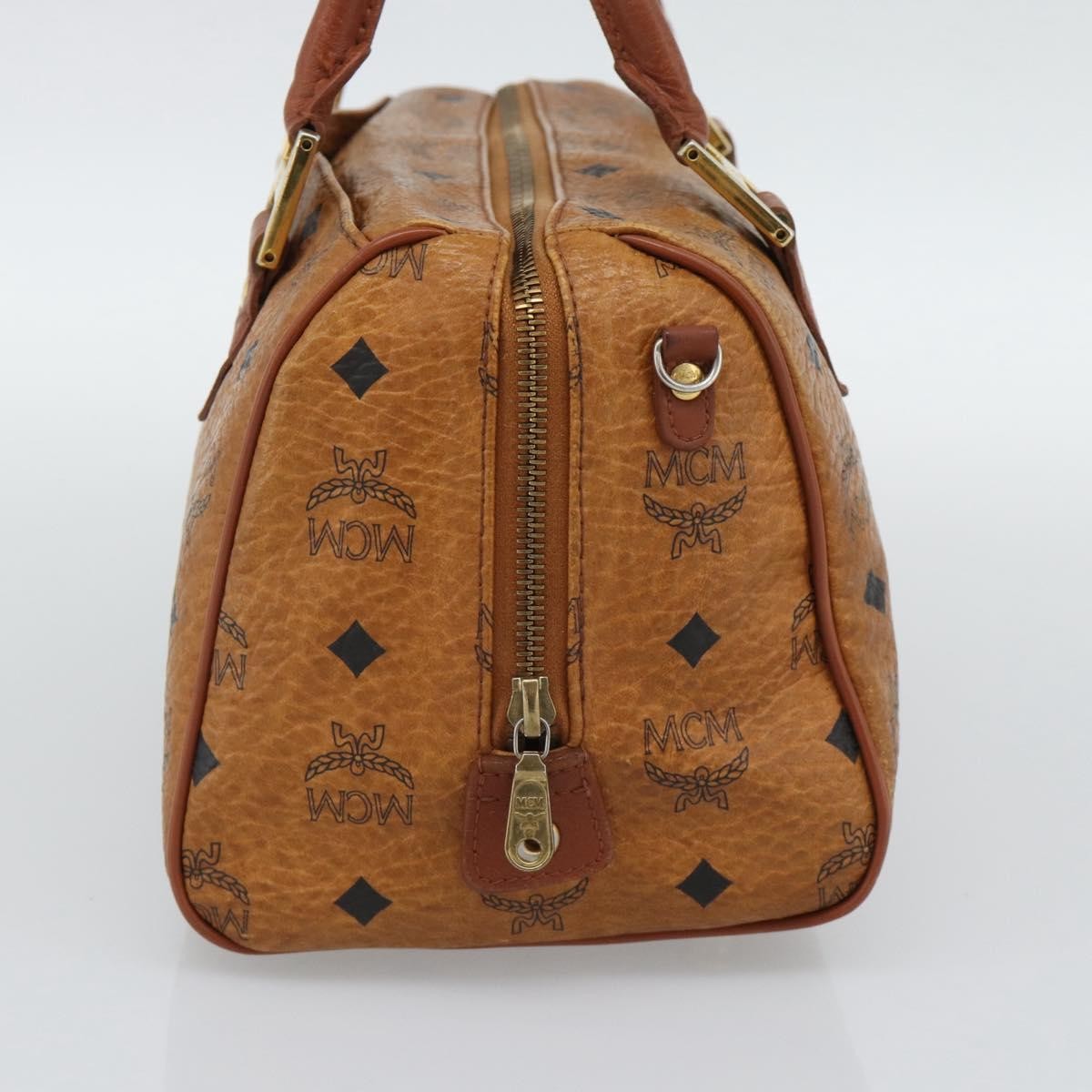 MCM Visetos Logogramme Leather Brown Leather Handbag (Pre-Owned)