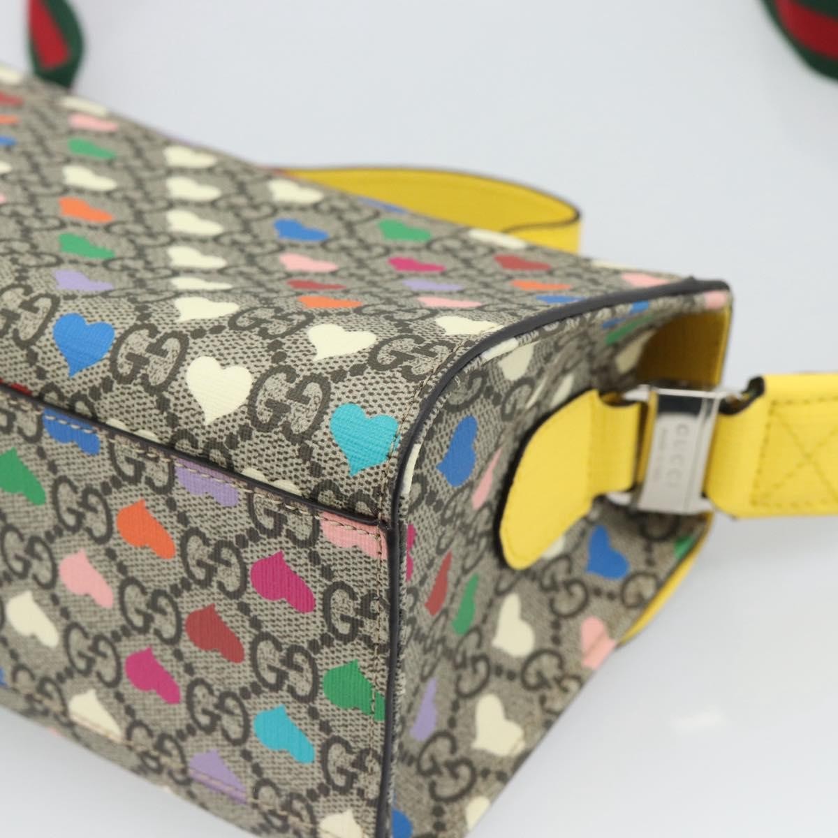 Gucci Children's Top Handle Flap Printed Gg Coated Canvas Beige Canvas Handbag (Pre-Owned)